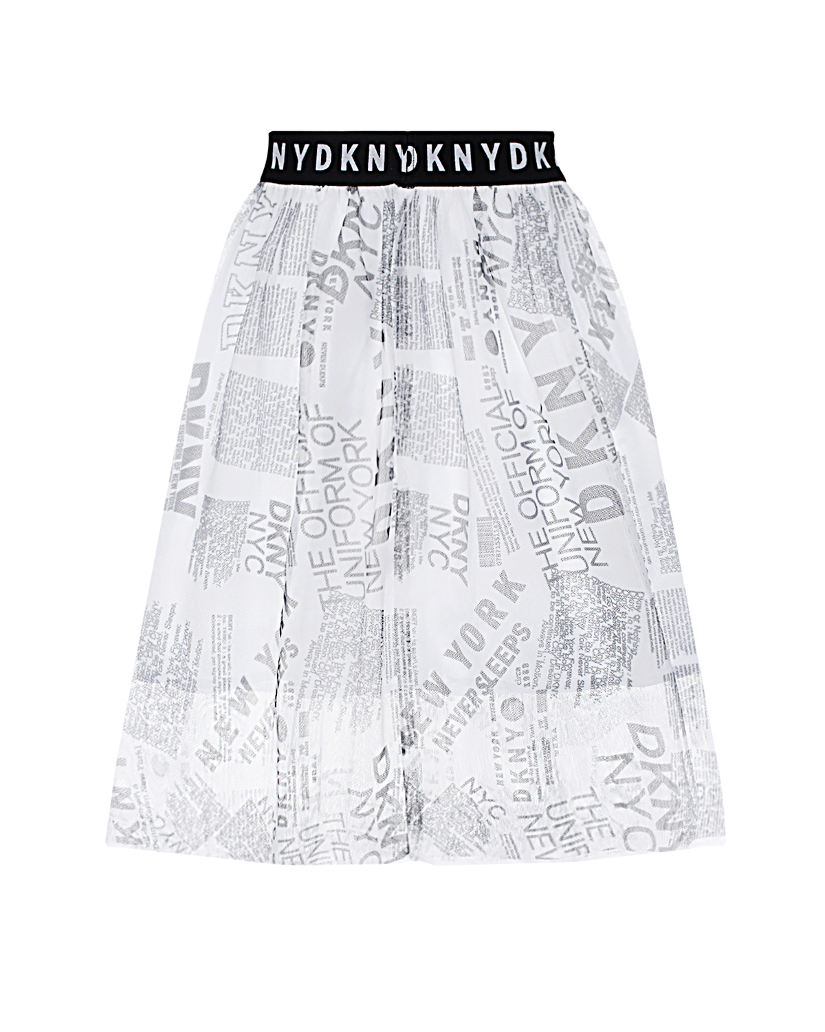 Юбка со сплошным принтом DKNY детская, размер 140, цвет белый - фото 2