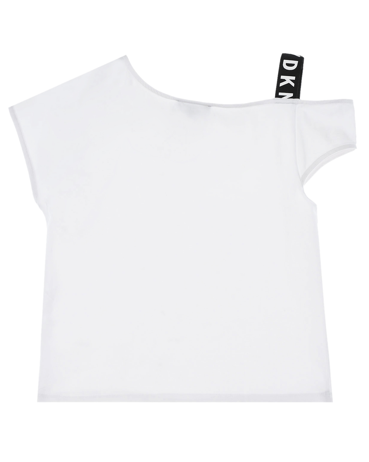 Белая футболка с открытым плечом DKNY детская, размер 140, цвет белый - фото 2