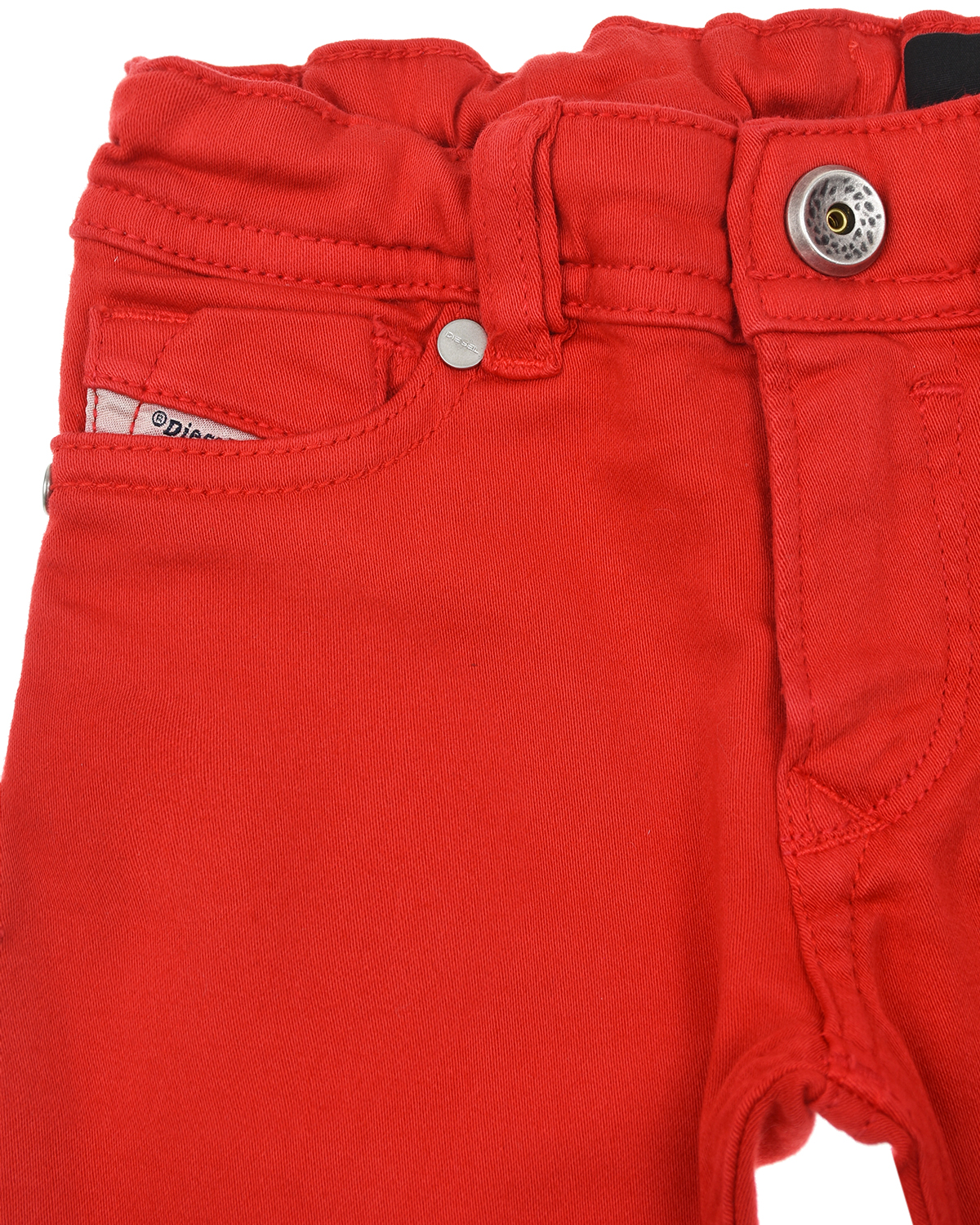 Красные джинсы для девочек Diesel детские, размер 86, цвет красный - фото 3