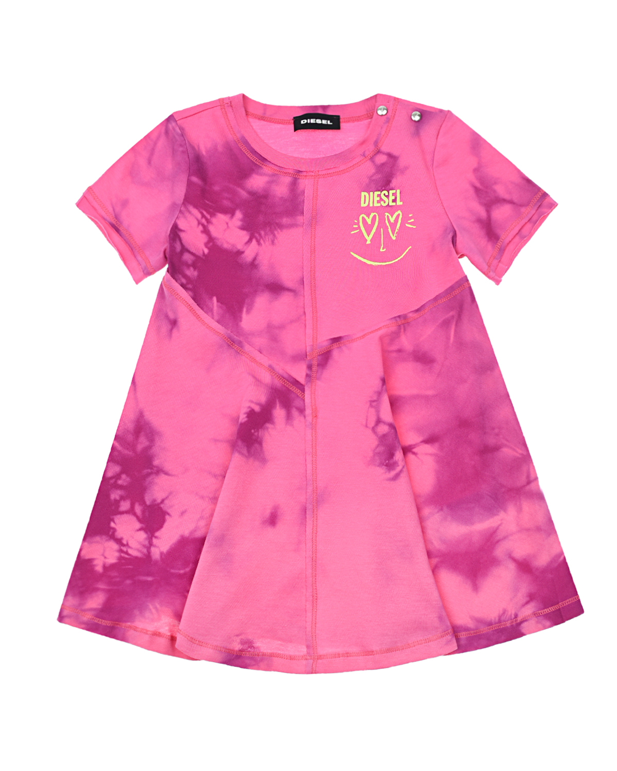 Розовое платье с принтом tie-dye Diesel детское, размер 86, цвет нет цвета - фото 1