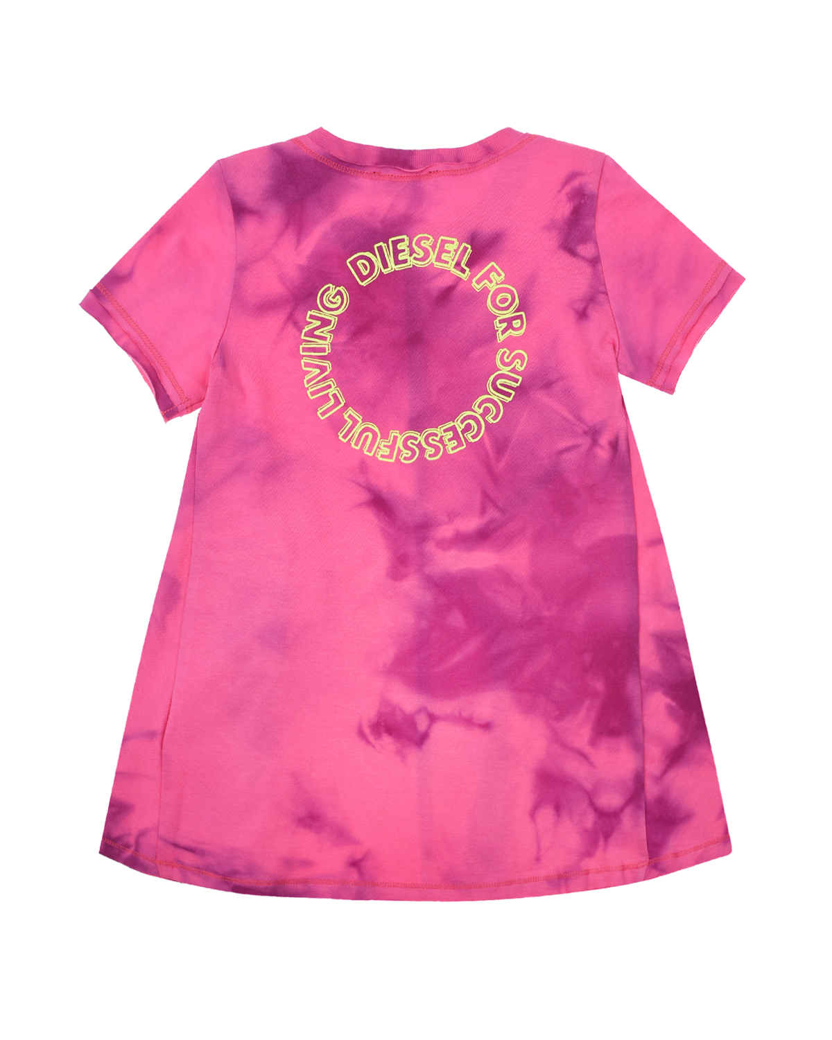 Розовое платье с принтом tie-dye Diesel детское, размер 86, цвет нет цвета - фото 3