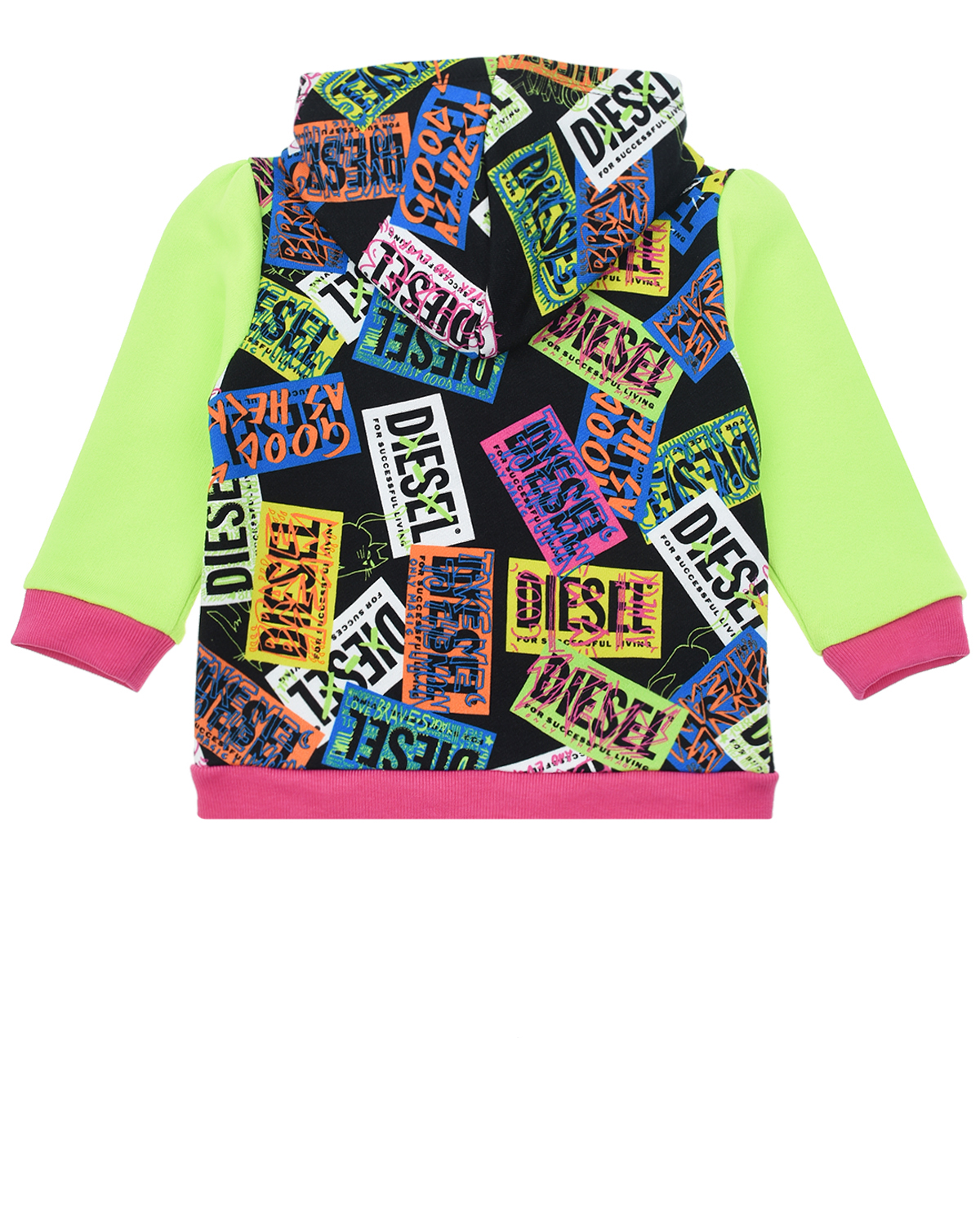 Спортивная куртка с логотипами Diesel детская, размер 92, цвет мультиколор - фото 3
