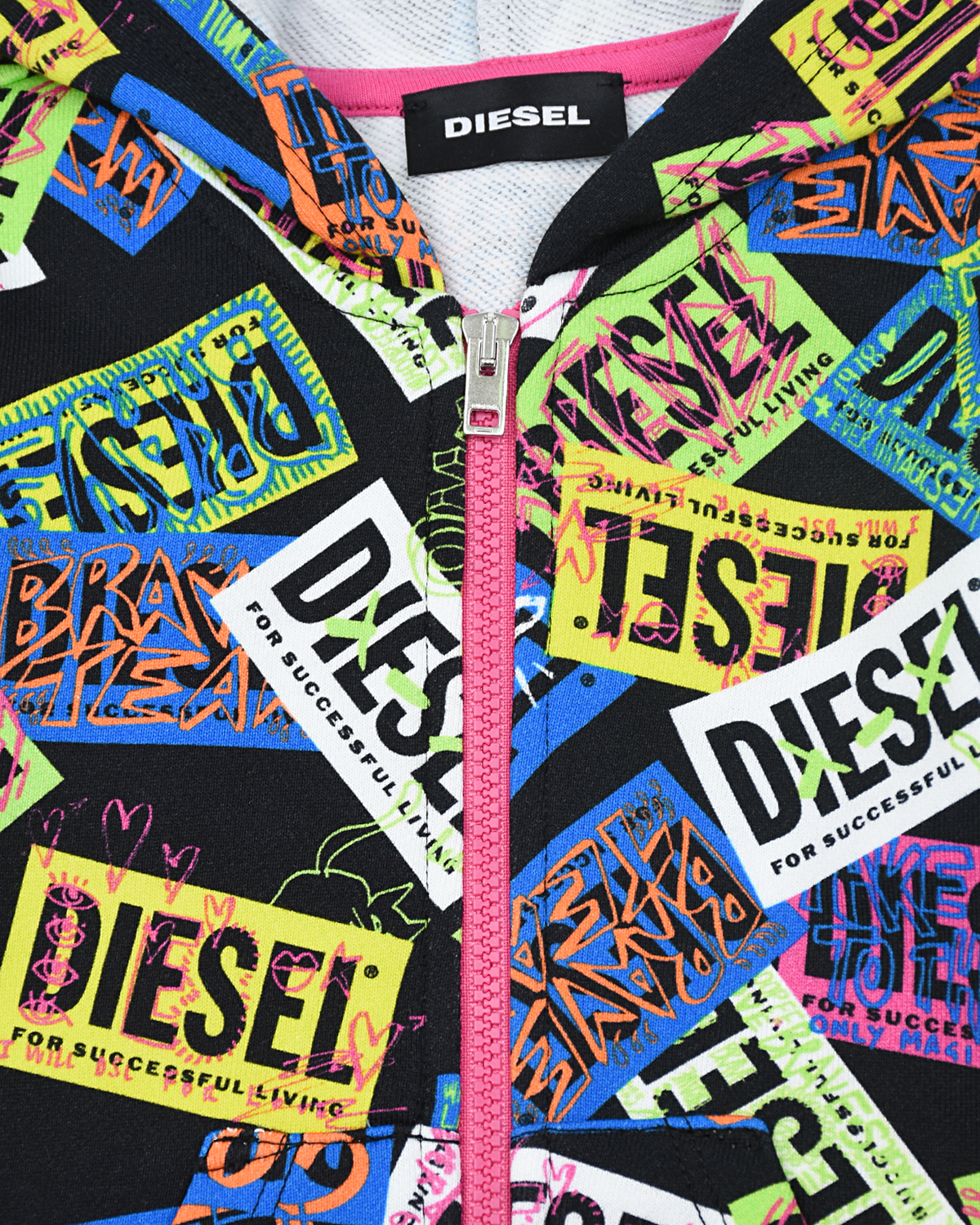 Спортивная куртка с логотипами Diesel детская, размер 92, цвет мультиколор - фото 4
