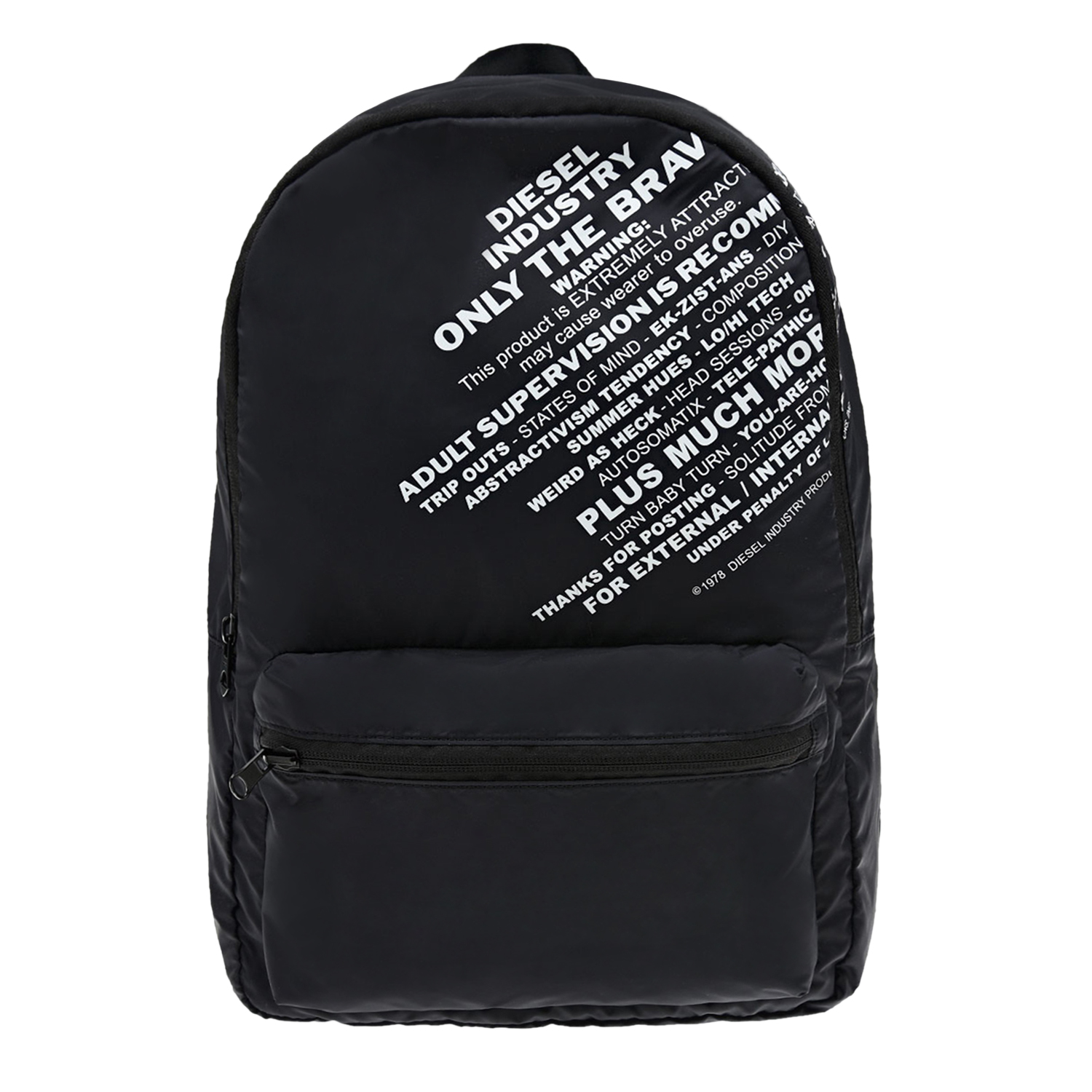 Черный рюкзак с белыми надписями, 37x25x10 см Diesel детский, размер unica
