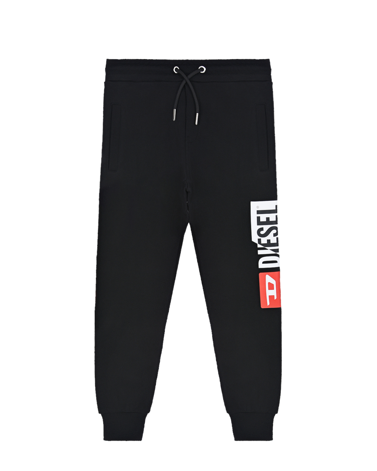 Черные спортивные брюки с флисовой подкладкой Diesel детские, размер 128, цвет черный - фото 1