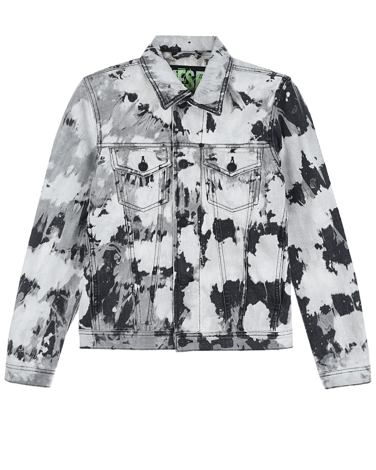 Джинсовая куртка с принтом "тай-дай" Diesel детская, размер 140, цвет серый - фото 1