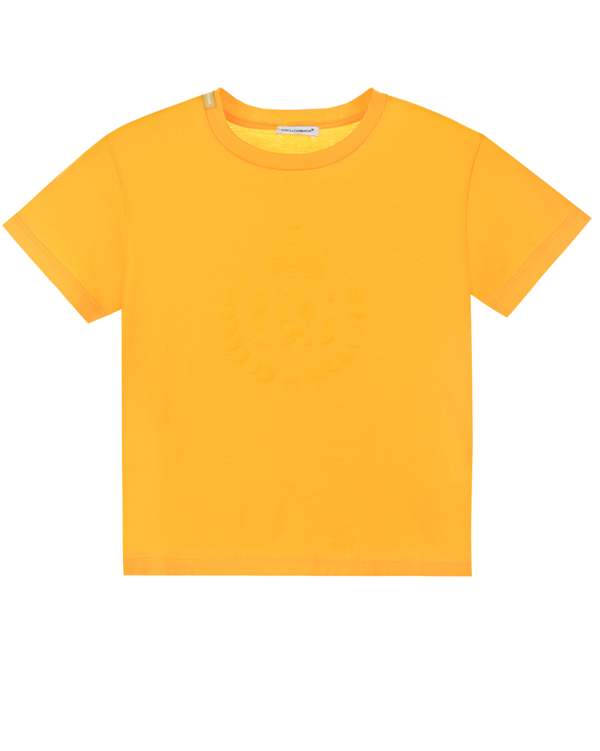 Желтая футболка с логотипом в тон Dolce&Gabbana детская, размер 98, цвет желтый - фото 1