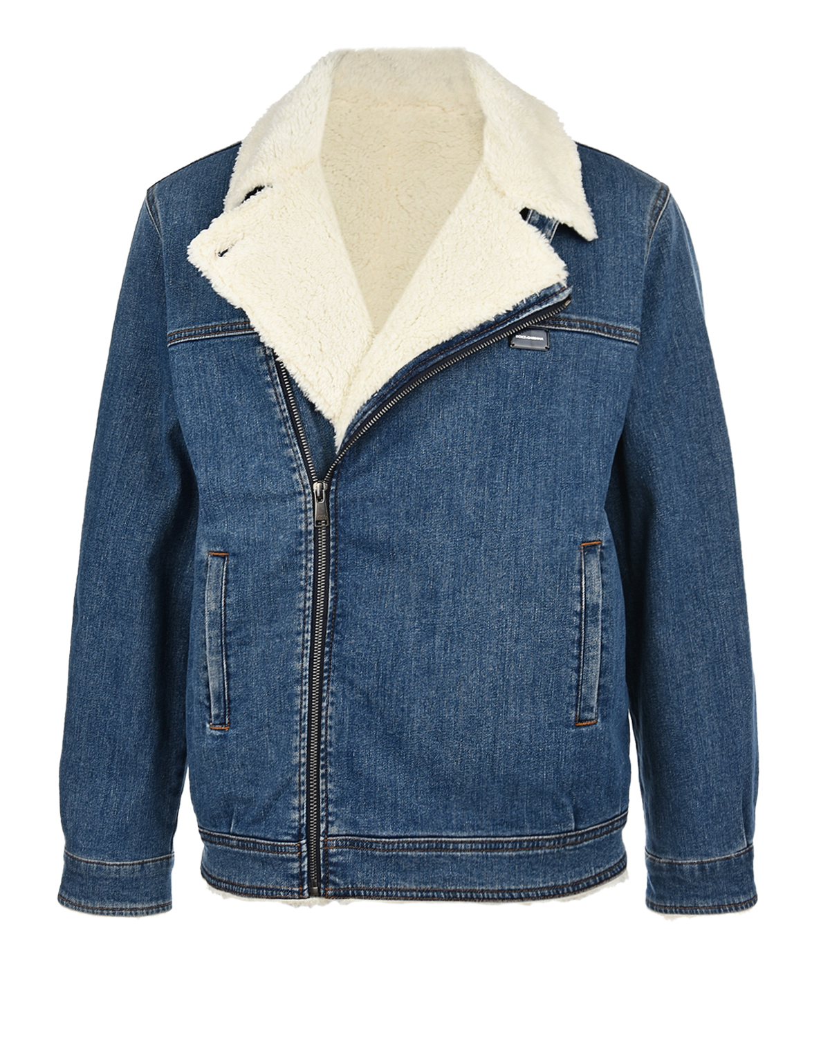 Синяя джинсовая куртка-косуха Dolce&Gabbana детская, размер 140, цвет синий - фото 1