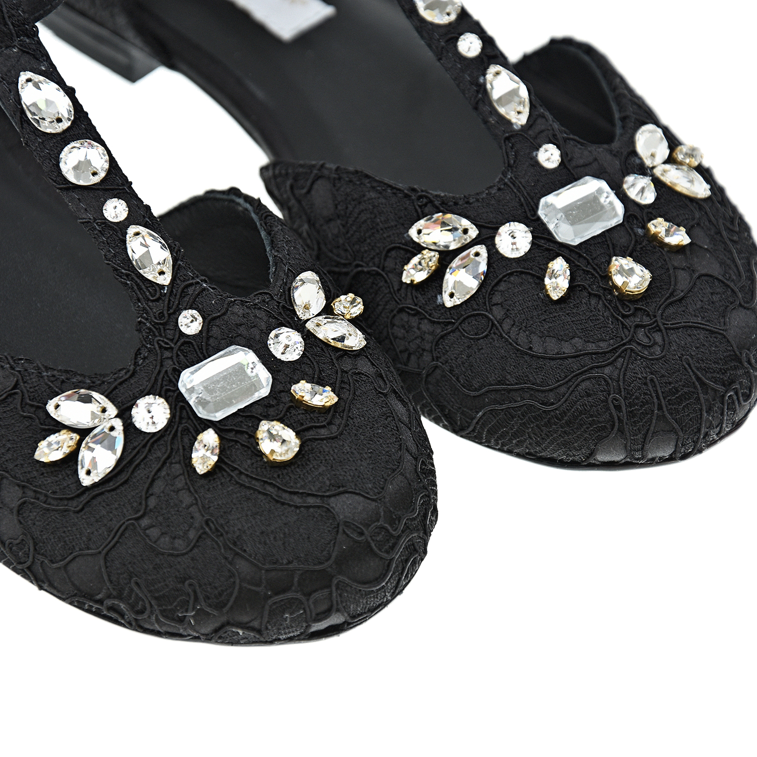 Черные туфли с кружевной отделкой Dolce&Gabbana детские, размер 34, цвет черный - фото 6