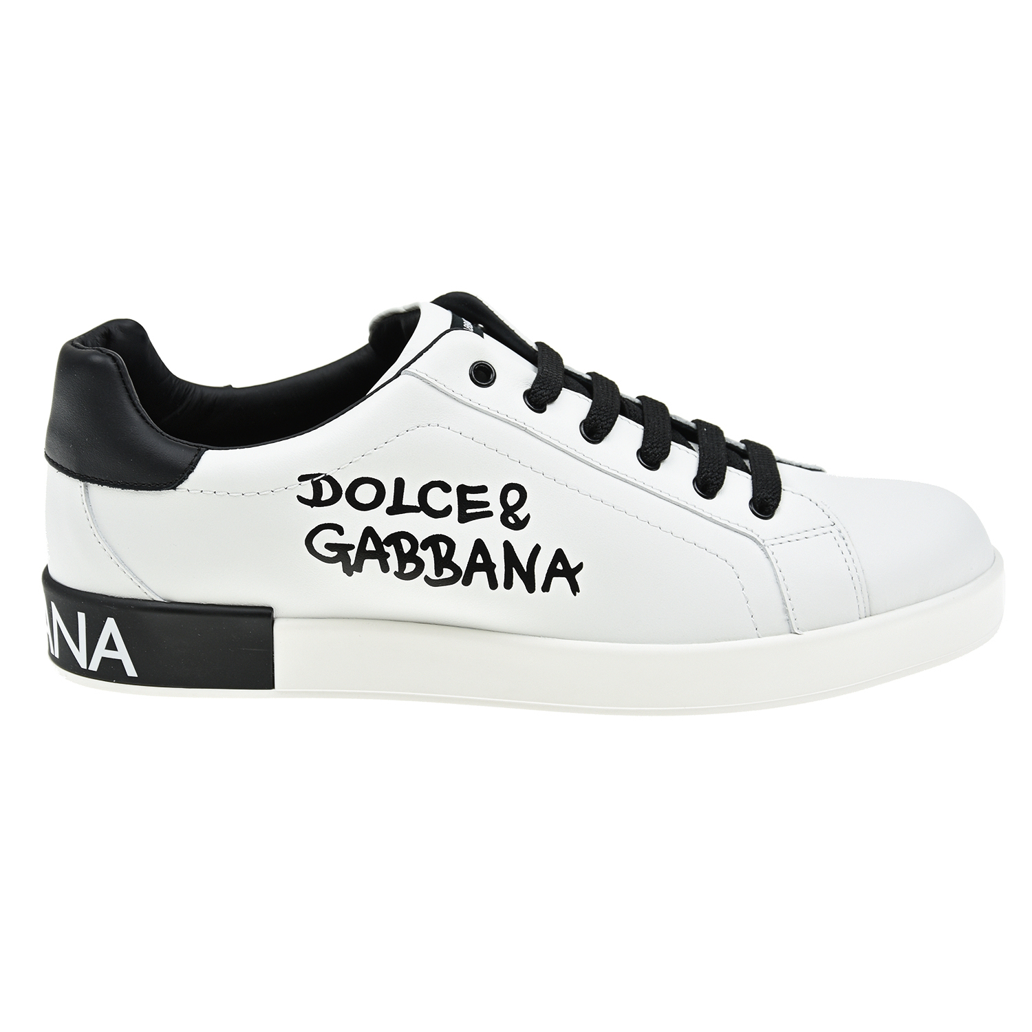Белые кеды с черными шнурками Dolce&Gabbana детские, размер 33, цвет белый - фото 2