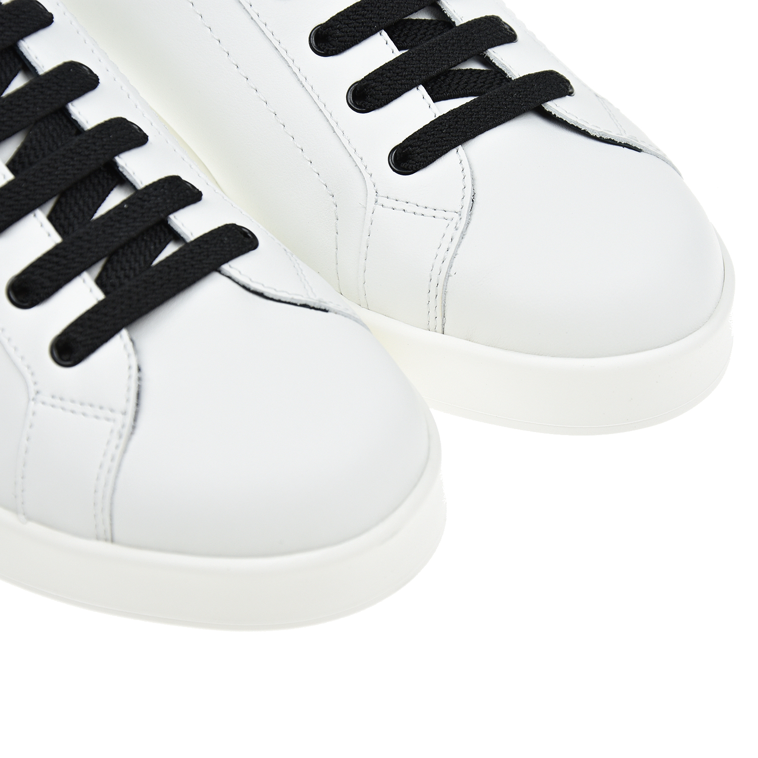 Белые кеды с черными шнурками Dolce&Gabbana детские, размер 33, цвет белый - фото 6