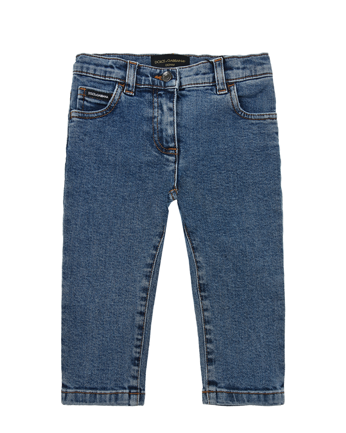 Базовые джинсы для девочек Dolce&Gabbana детские, размер 68, цвет голубой - фото 1