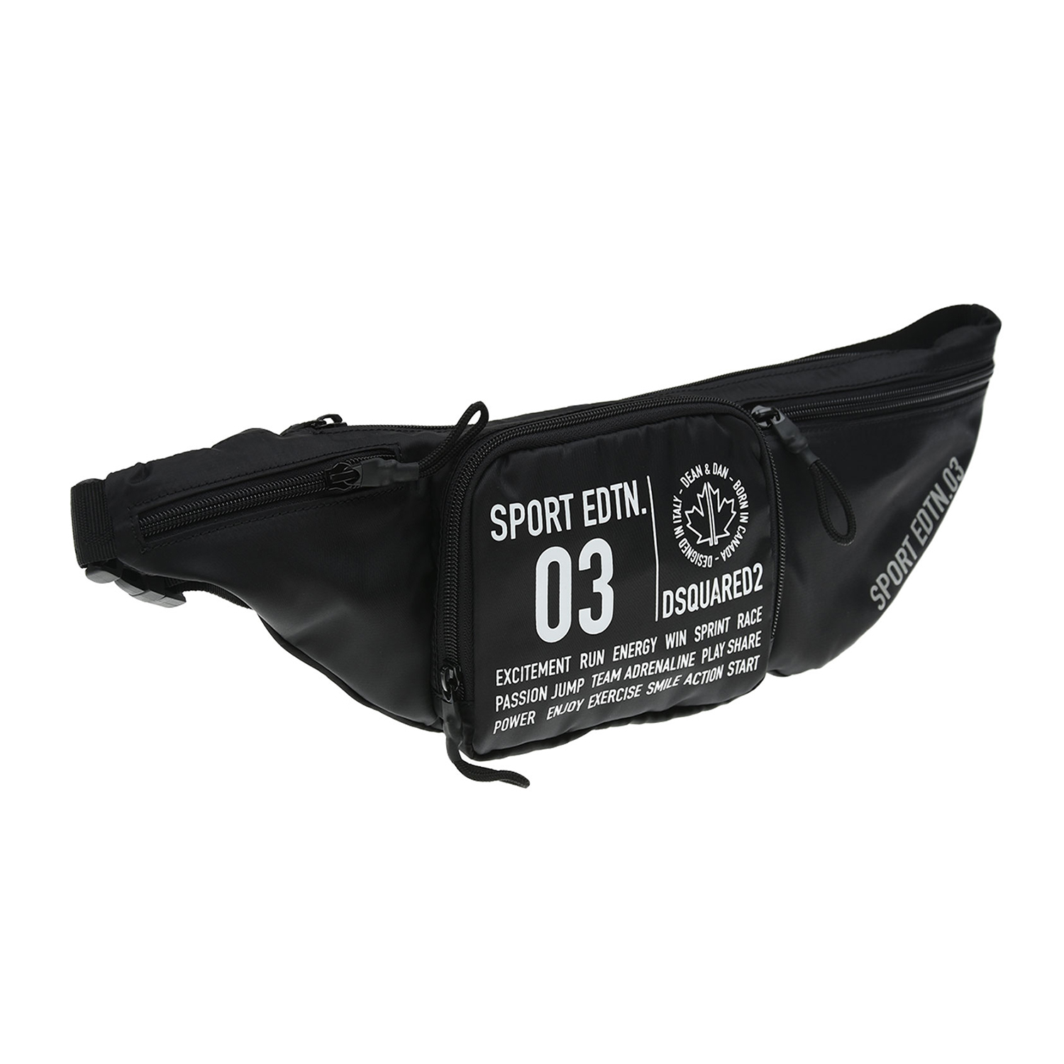 Черная поясная сумка с принтом "Sport edtn 03",15х7х45 см Dsquared2 детская, размер unica, цвет черный