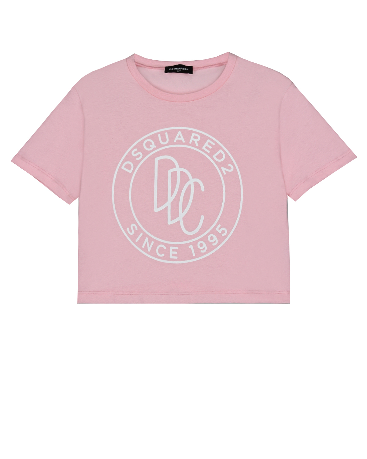 Розовая футболка с круглым принтом Dsquared2 детская, размер 140, цвет розовый - фото 1