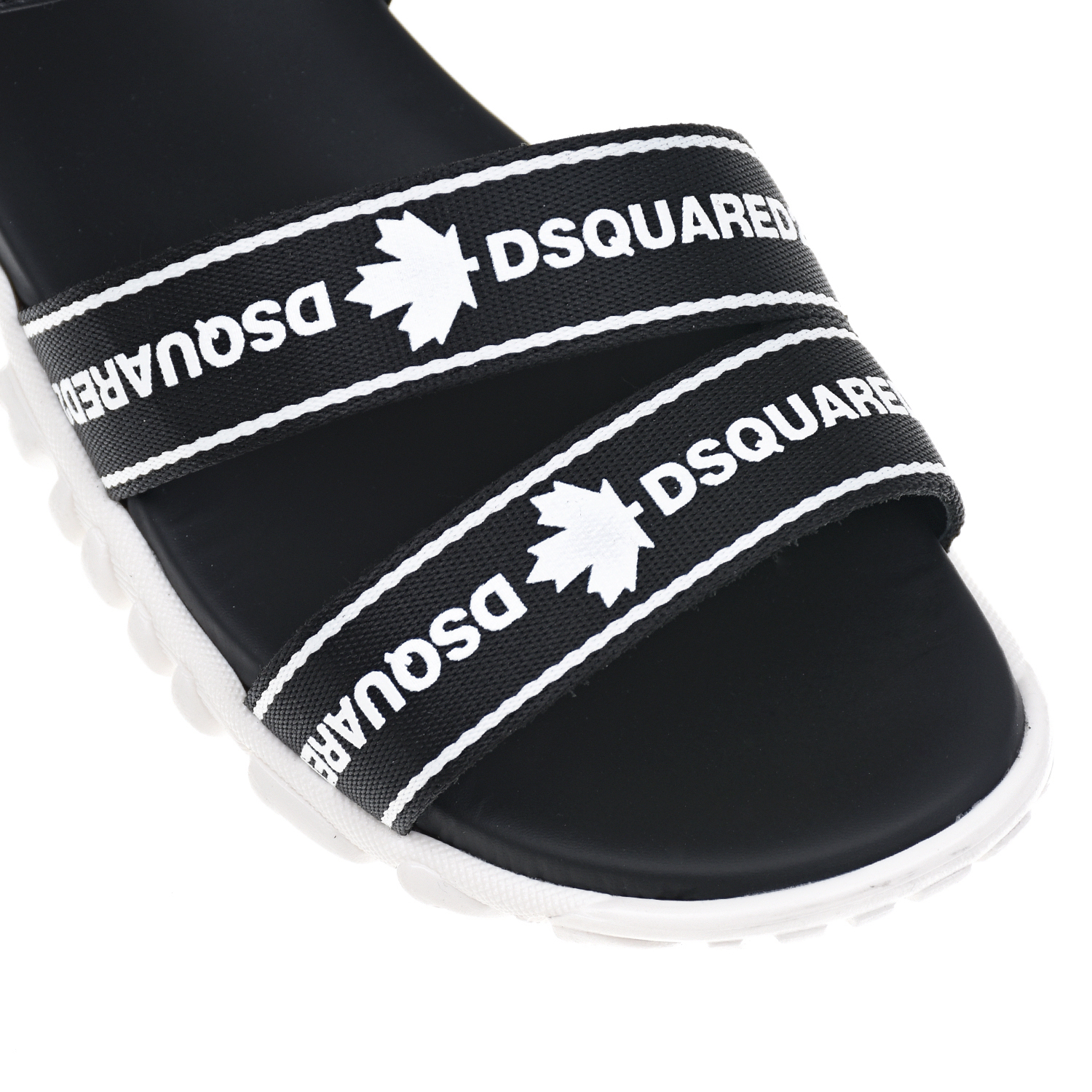 Черные босоножки с белым логотипом Dsquared2 детские, размер 34, цвет черный - фото 6