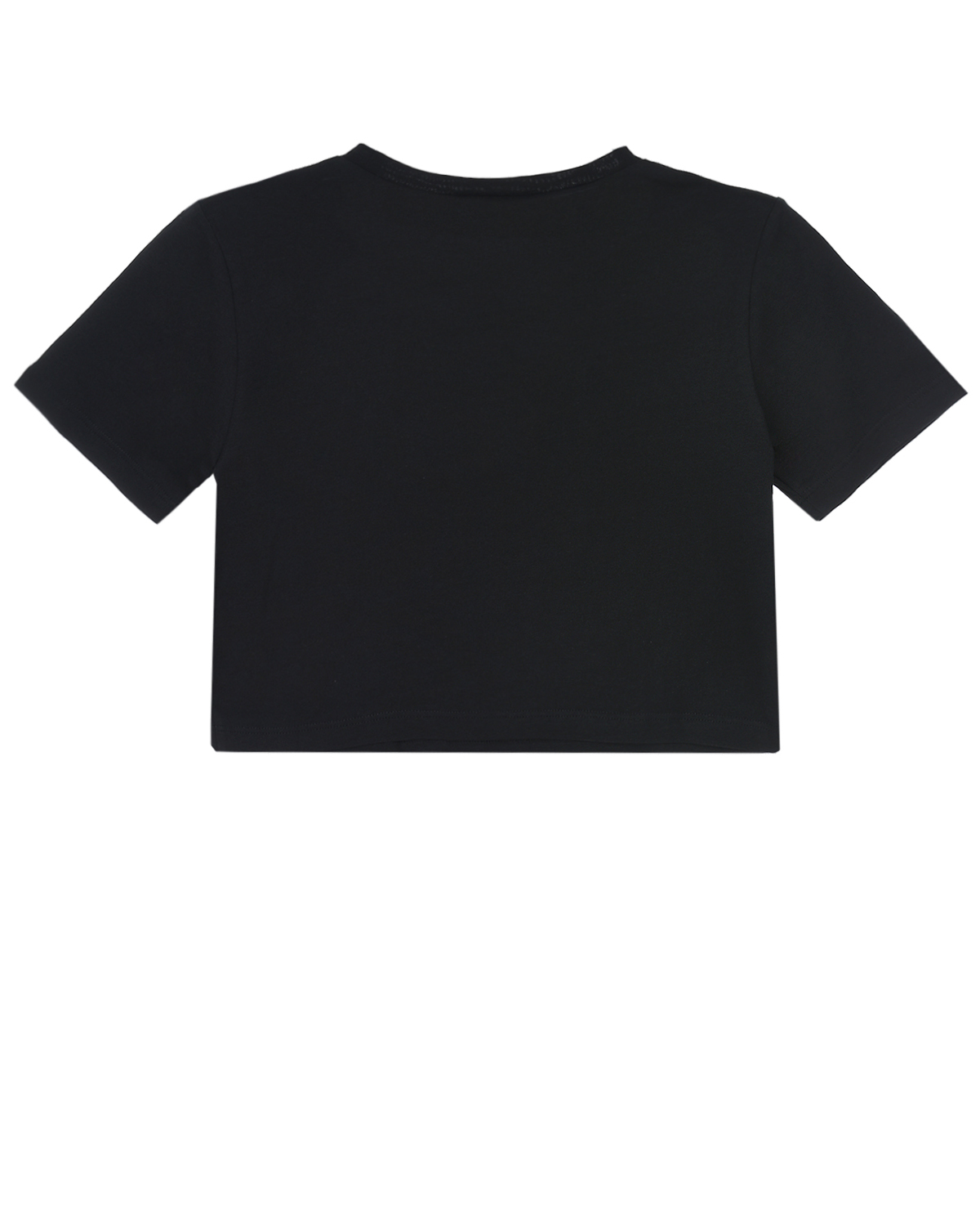 Черная укороченная футболка с логотипом Dsquared2 детская, размер 140, цвет черный - фото 2
