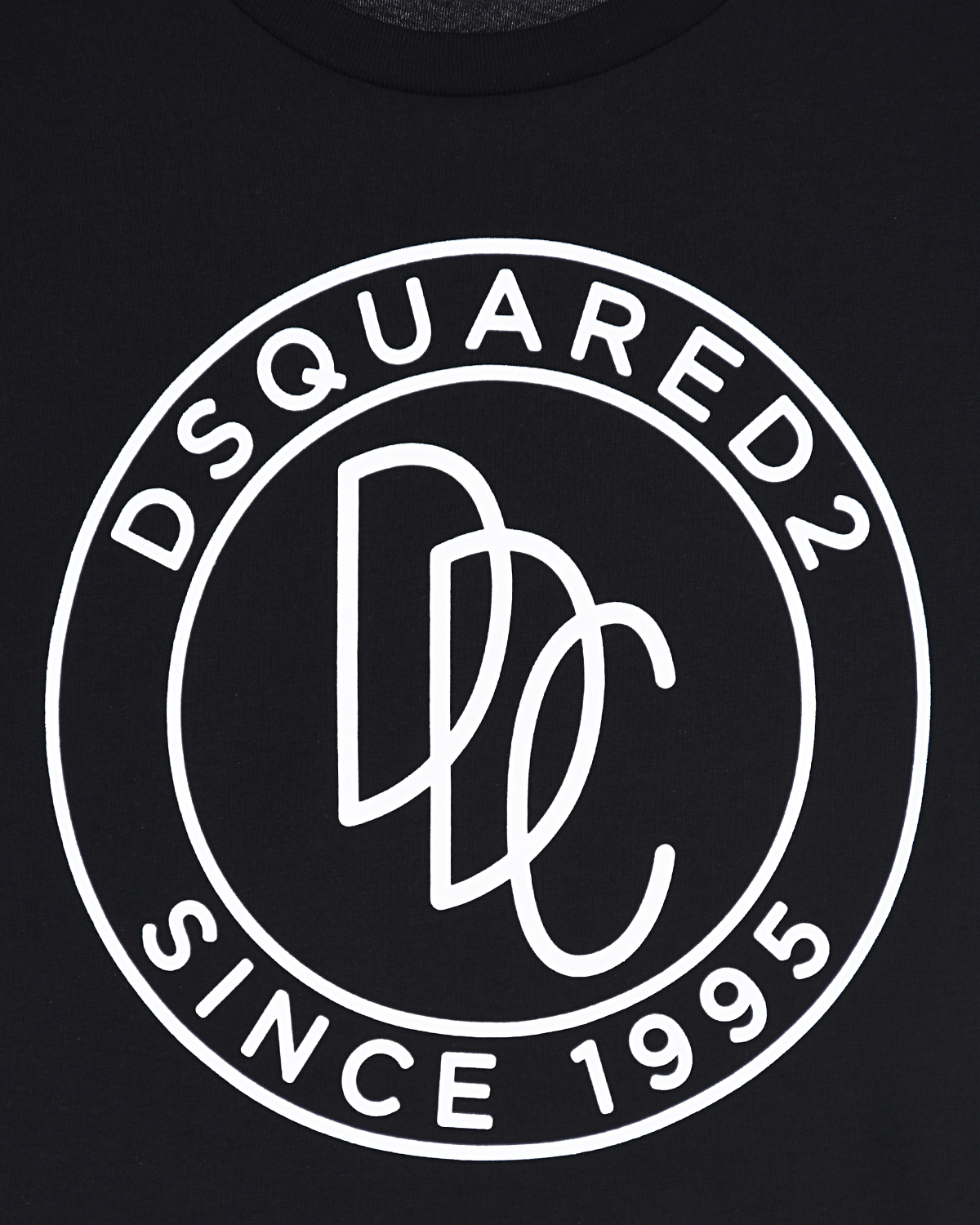 Черная укороченная футболка с логотипом Dsquared2 детская, размер 140, цвет черный - фото 3