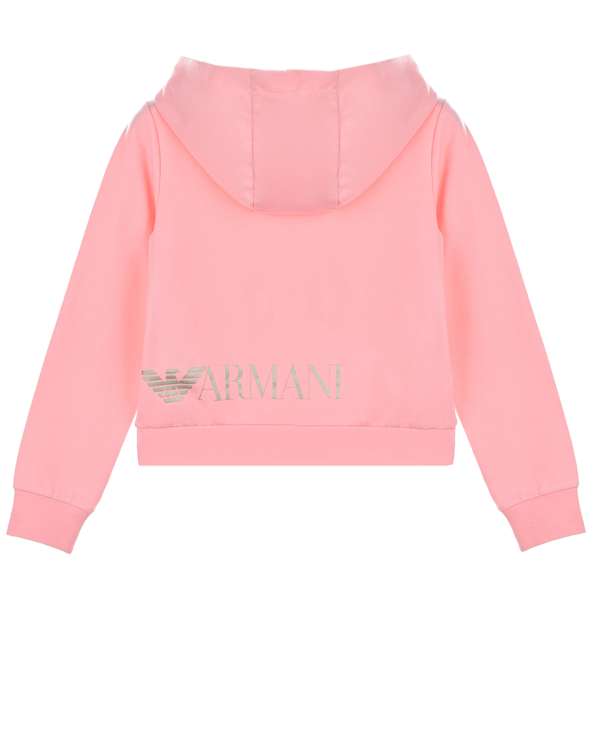 Розовая толстовка-худи с логотипом Emporio Armani детская, размер 128, цвет розовый - фото 2