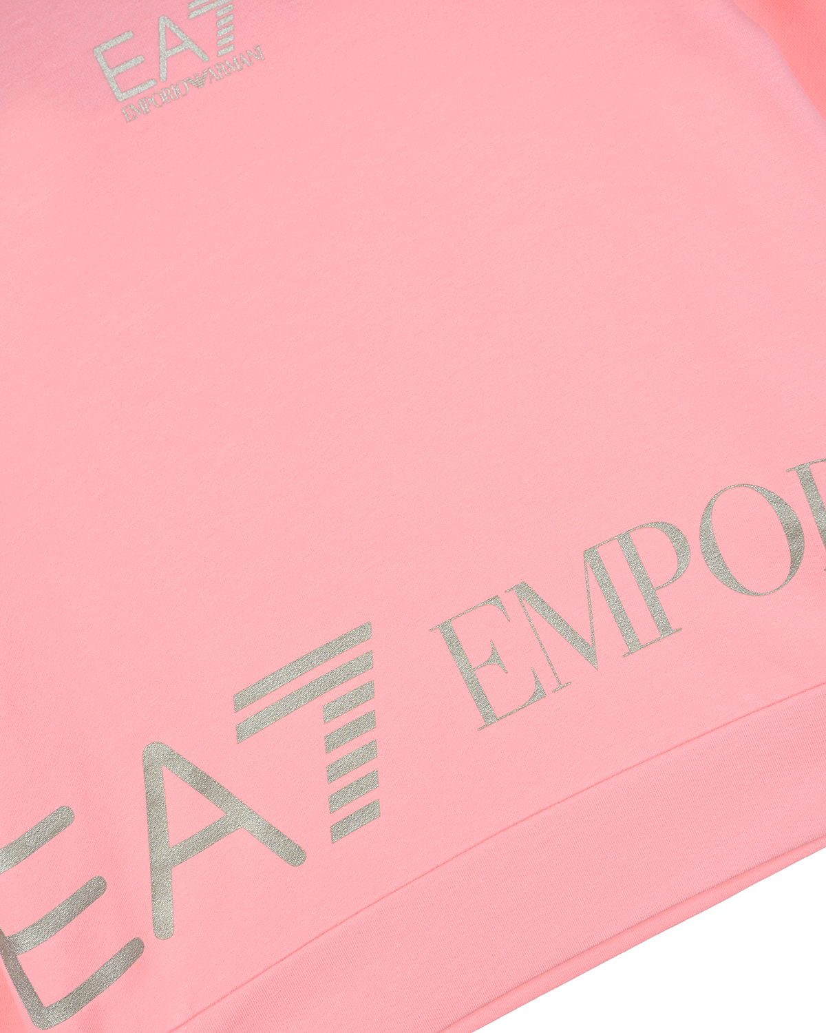 Розовая толстовка-худи с логотипом Emporio Armani детская, размер 128, цвет розовый - фото 4