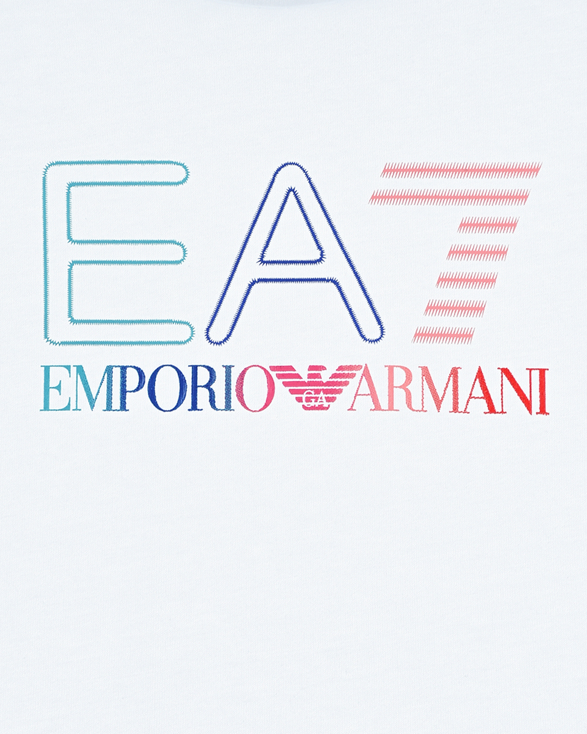 Белая футболка с разноцветным лого Emporio Armani детская, размер 128 - фото 3