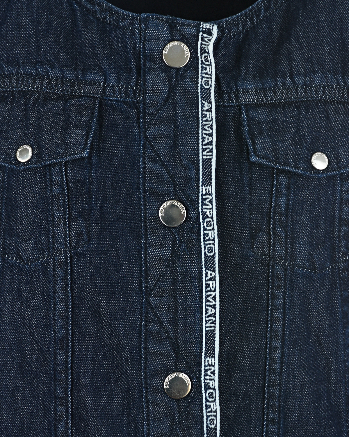 Темно-синее джинсовое платье Emporio Armani детское, размер 128, цвет черный - фото 3