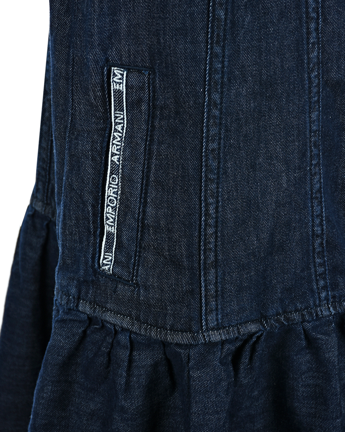 Темно-синее джинсовое платье Emporio Armani детское, размер 128, цвет черный - фото 4