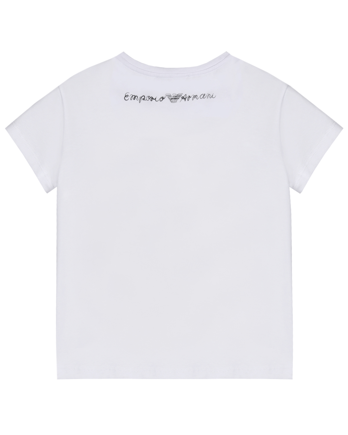 Белая футболка с текстовым принтом Emporio Armani детская, размер 116, цвет белый - фото 3