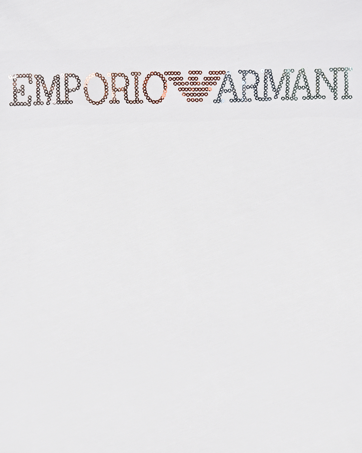 Футболка с логотипом из пайеток Emporio Armani детская, размер 128, цвет белый - фото 3