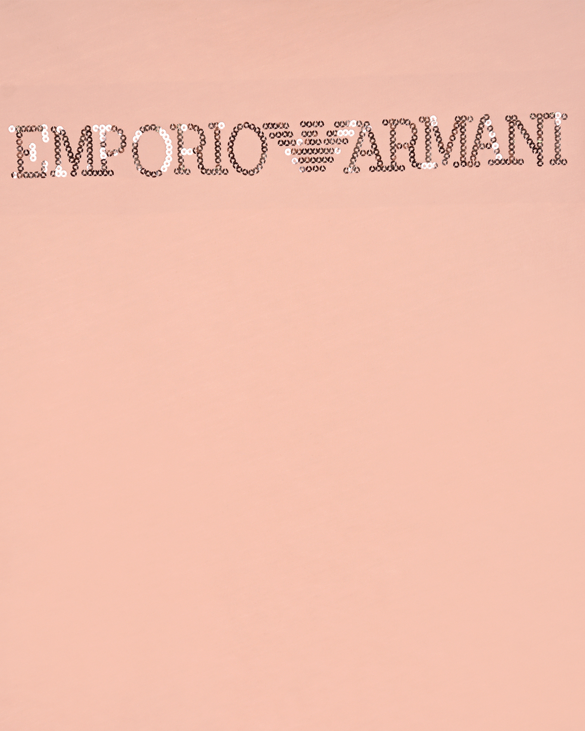 Футболка с логотипом бренда из пайеток Emporio Armani детская, размер 128, цвет бежевый - фото 3