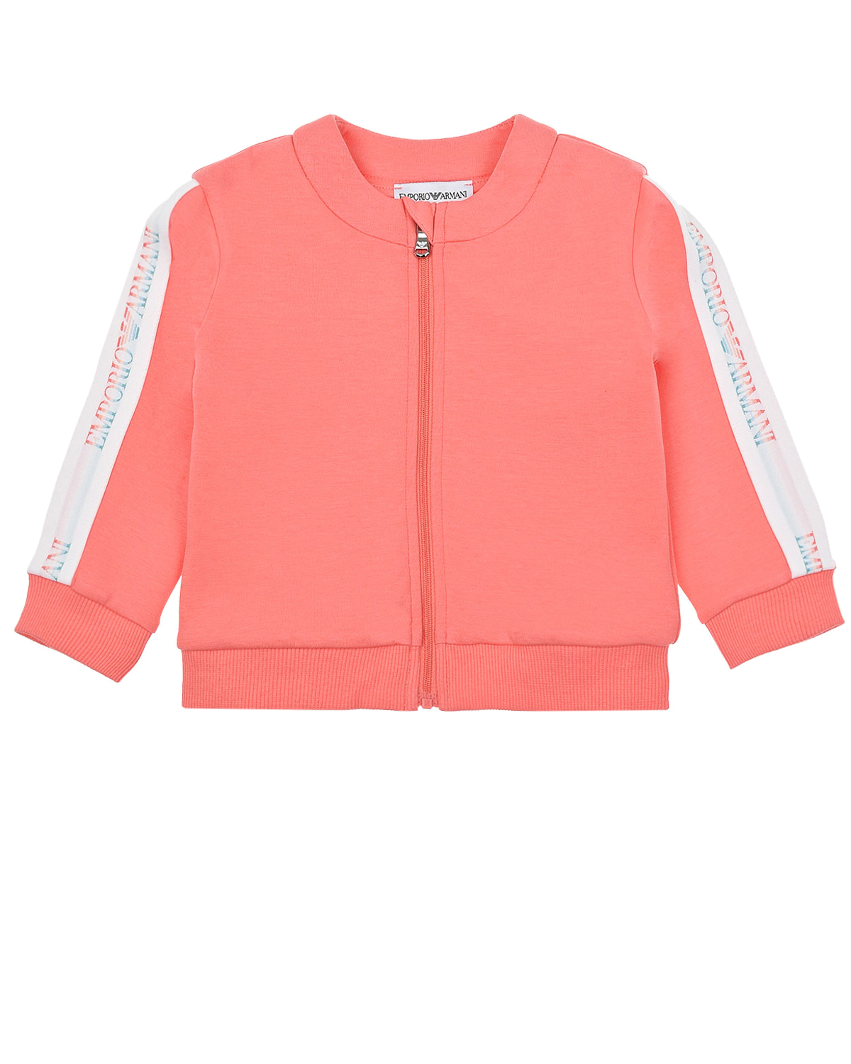 Спортивная куртка кораллового цвета Emporio Armani детская, размер 80 - фото 1