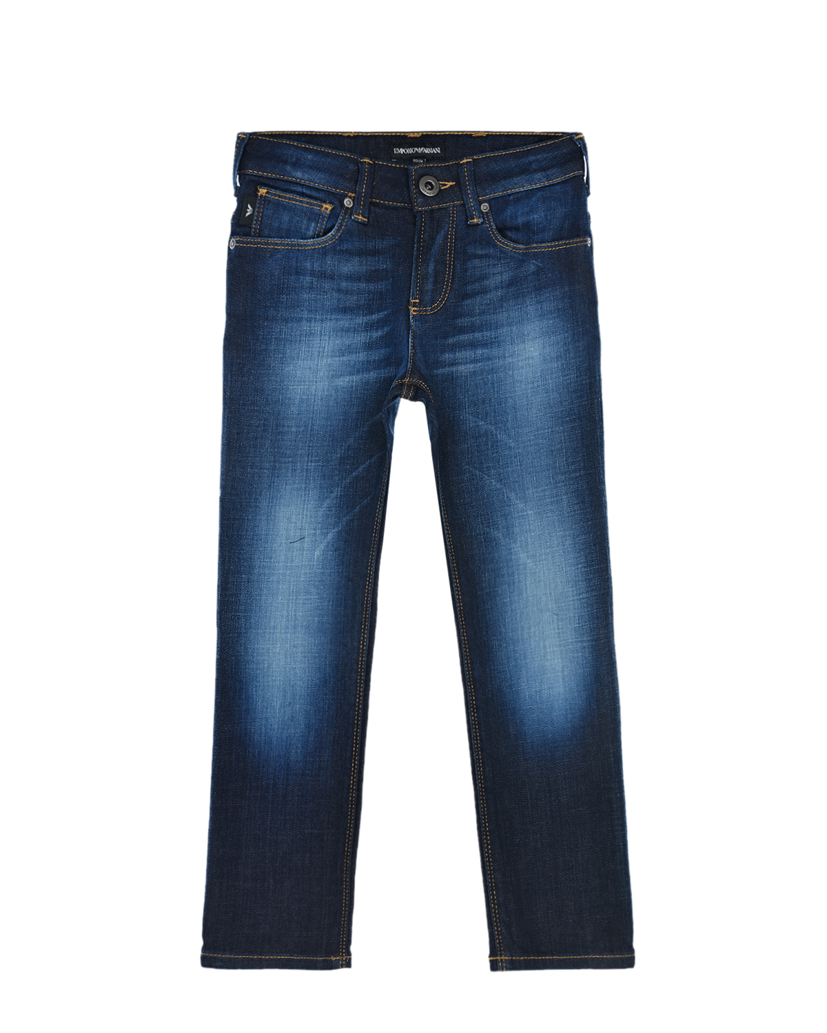 Темно-синие slim джинсы Emporio Armani детское, размер 104, цвет синий