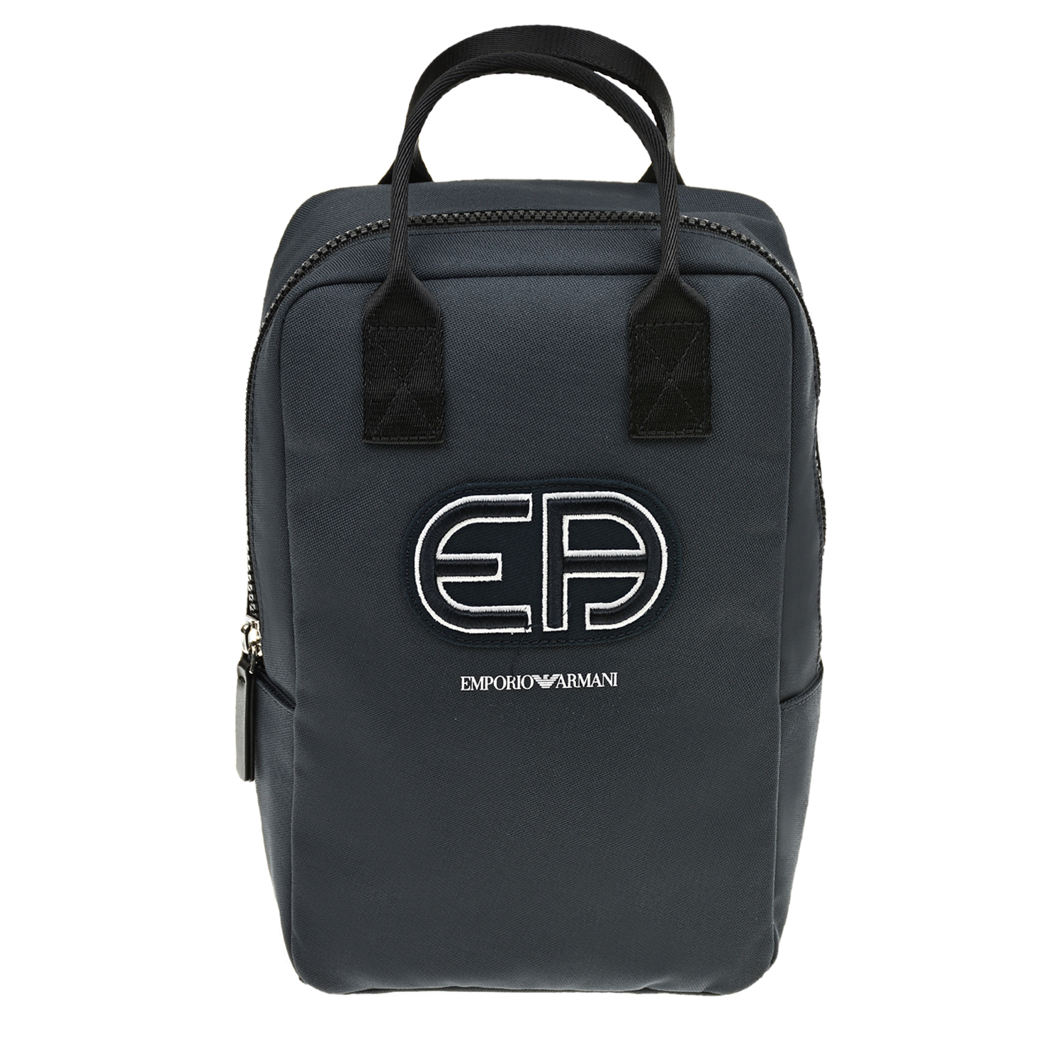 Темно-синий рюкзак с логотипом, 29x19x13 см Emporio Armani детское, размер unica, цвет черный