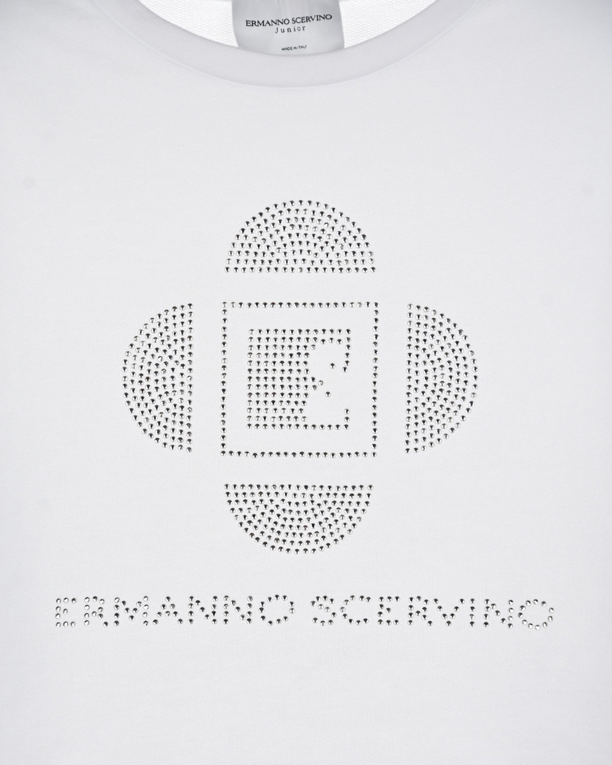 Белый свитшот с логотипом из страз Ermanno Scervino детский, размер 140 - фото 3