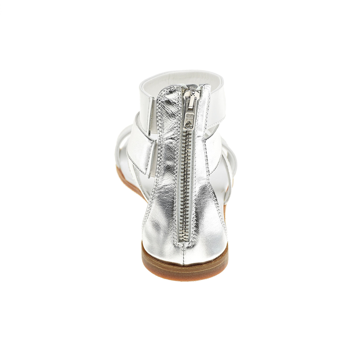 Белые босоножки с серебристыми ремешками Gallucci детские, размер 34, цвет белый - фото 3