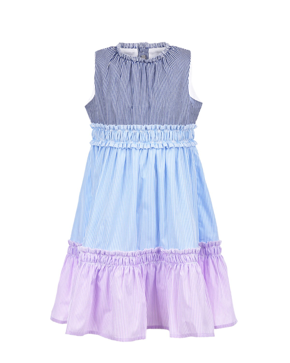 Трехцветное платье с оборками IL Gufo детское, размер 98 - фото 1