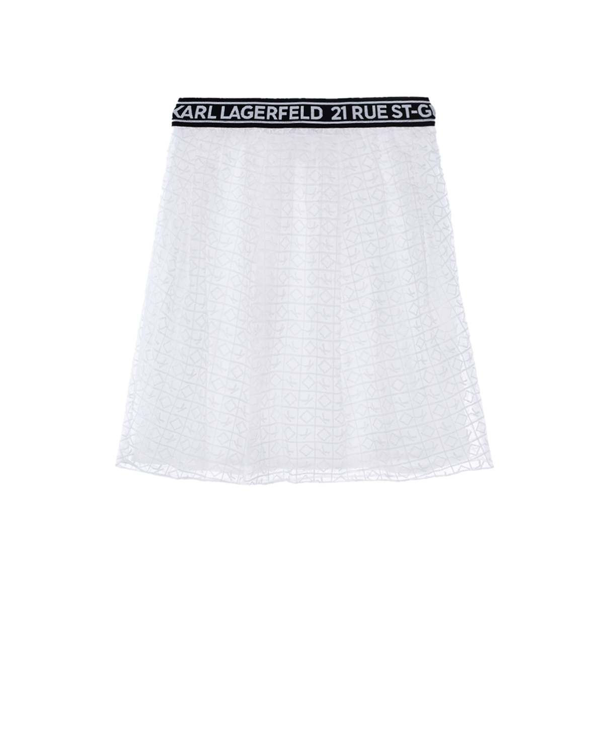 Белая юбка с черной резинкой Karl Lagerfeld kids детская, размер 140, цвет белый - фото 1