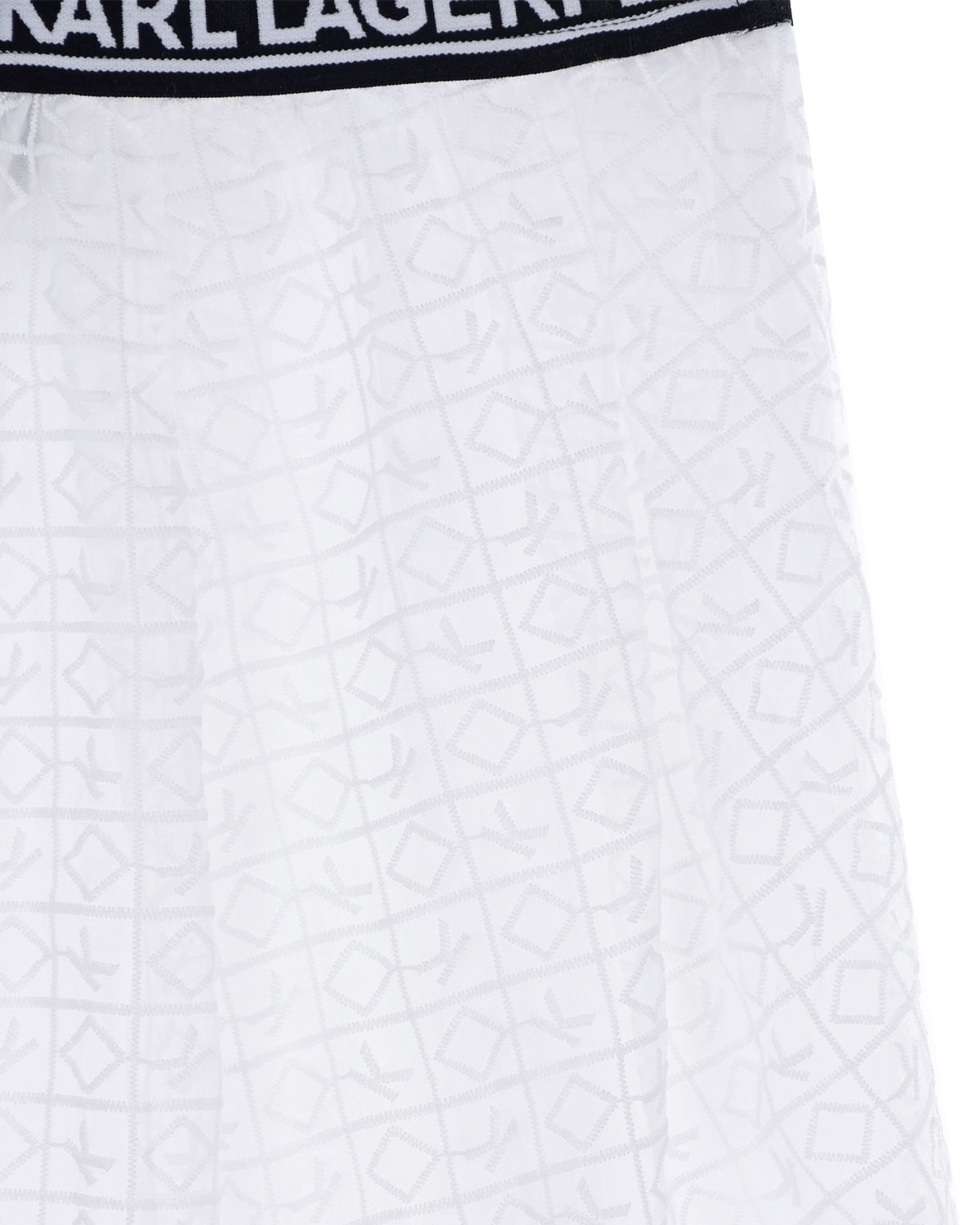 Белая юбка с черной резинкой Karl Lagerfeld kids детская, размер 140, цвет белый - фото 4