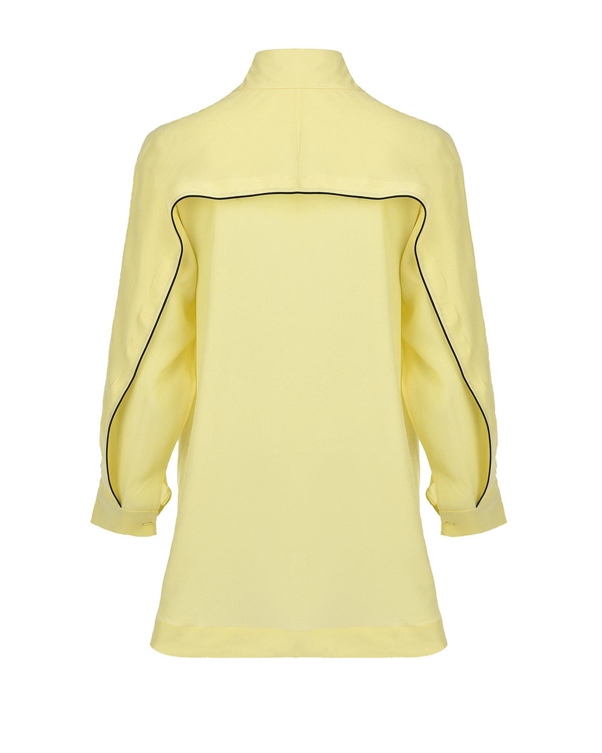 Шелковая блуза лимонного цвета LOVE BIRDS, размер 40 - фото 7