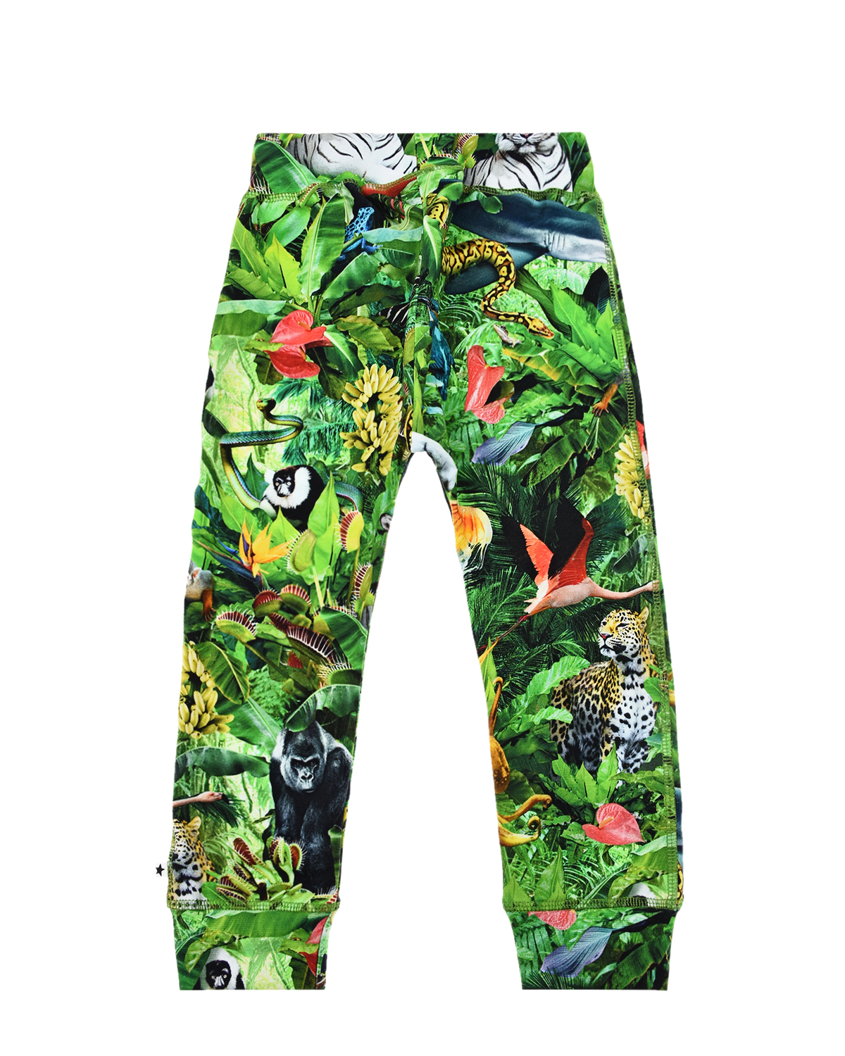Спортивные брюки с принтом "Звери в джунглях" Molo детские, размер 74, цвет зеленый - фото 2
