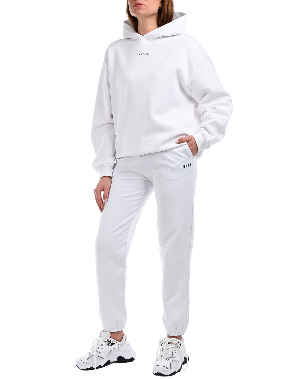 Спортивные брюки на резинке MSGM, размер 38, цвет белый - фото 2