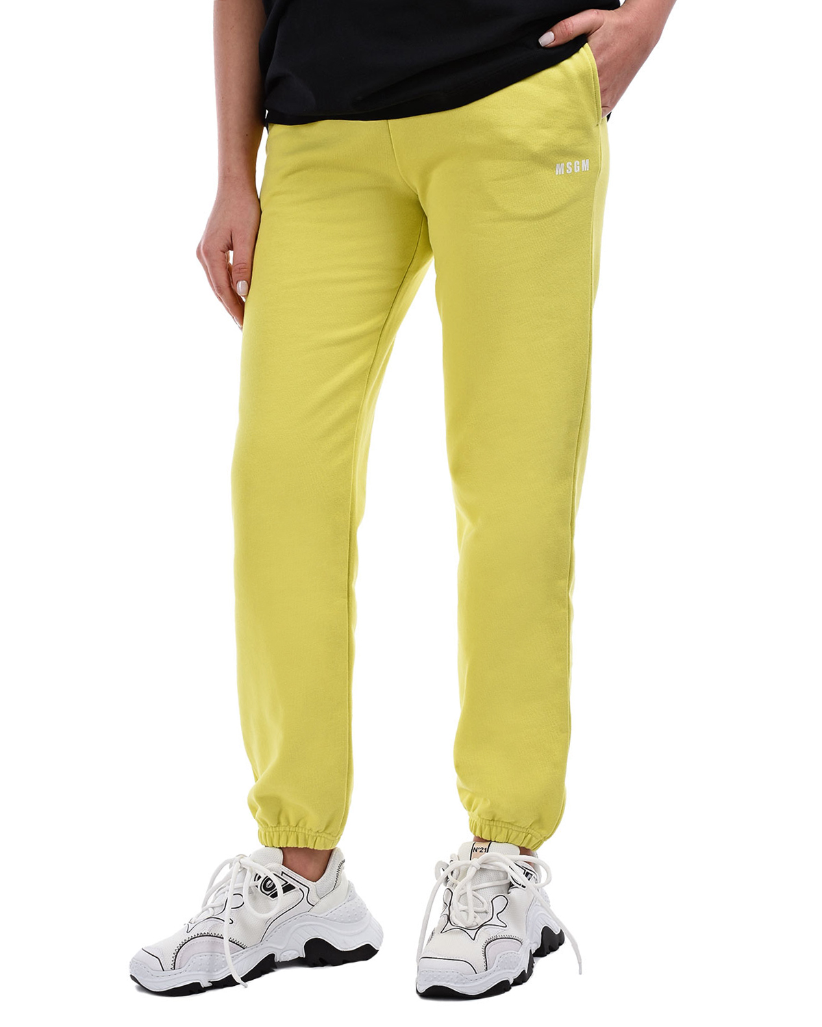Желтые спортивные брюки MSGM, размер 40, цвет желтый - фото 7