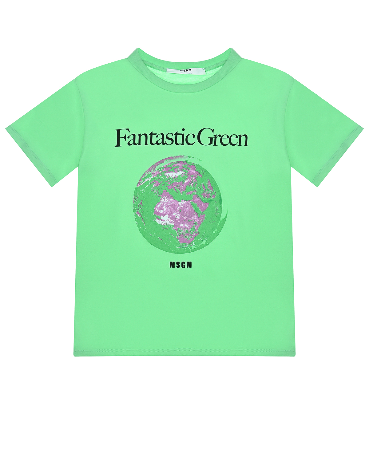 Зеленая футболка с принтом "Fantastic Green" MSGM детская, размер 140, цвет зеленый - фото 1