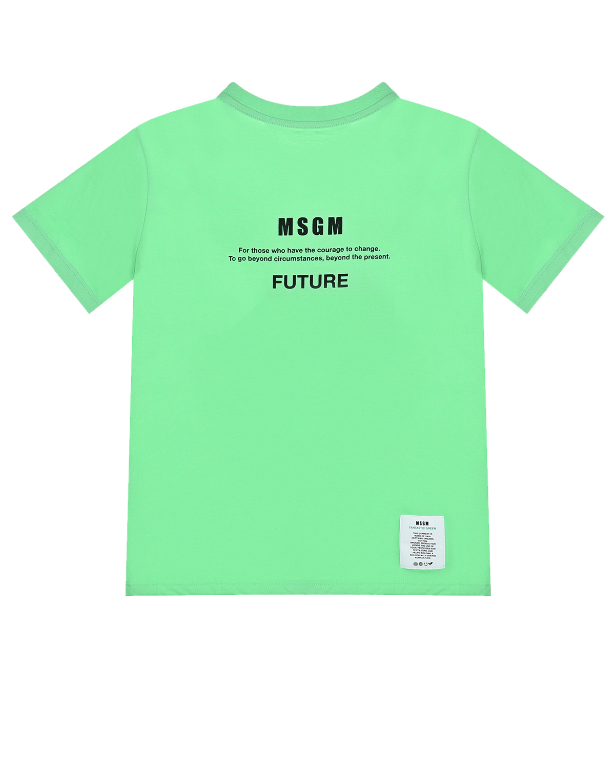 Зеленая футболка с принтом "Fantastic Green" MSGM детская, размер 140, цвет зеленый - фото 2