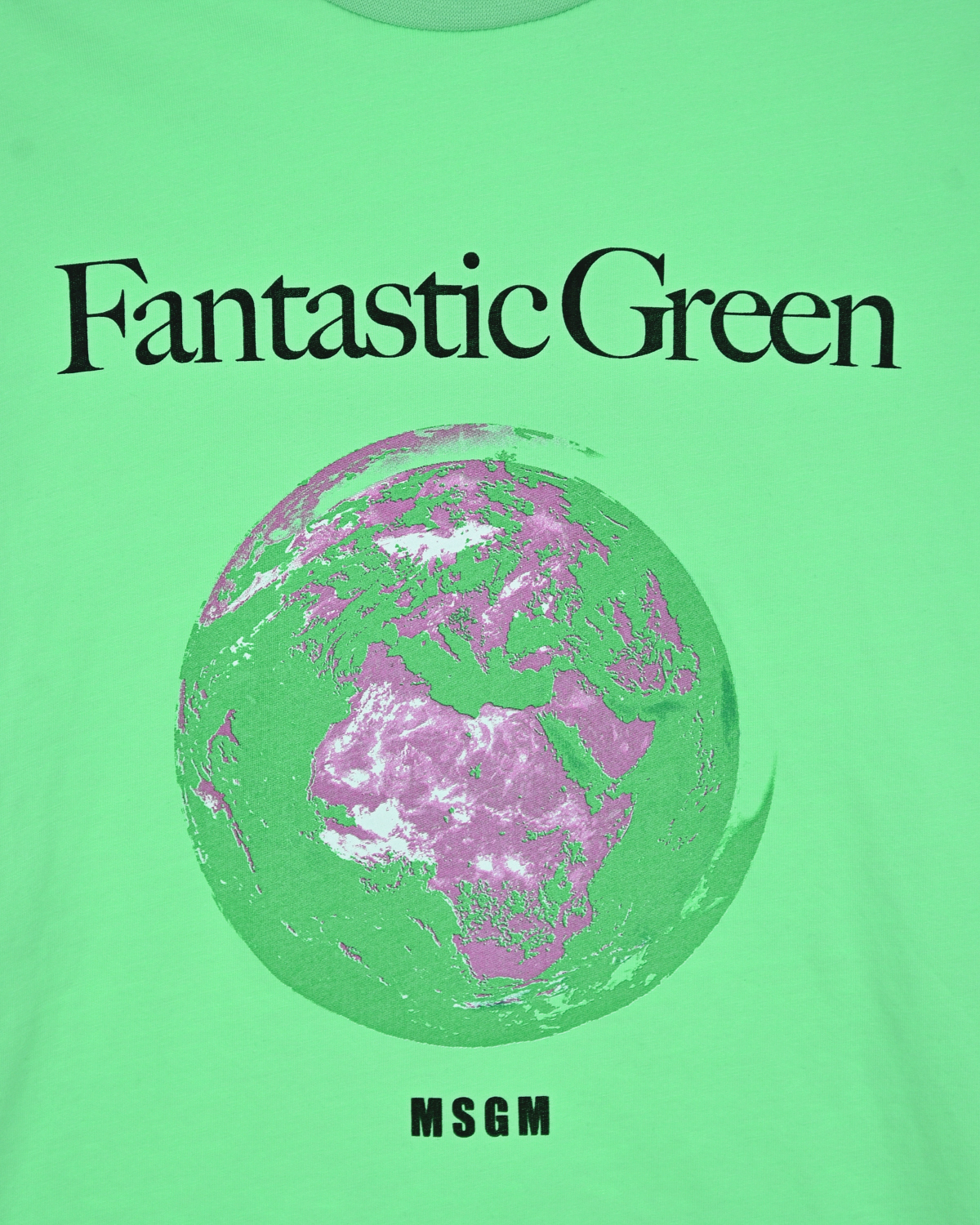 Зеленая футболка с принтом "Fantastic Green" MSGM детская, размер 140, цвет зеленый - фото 3