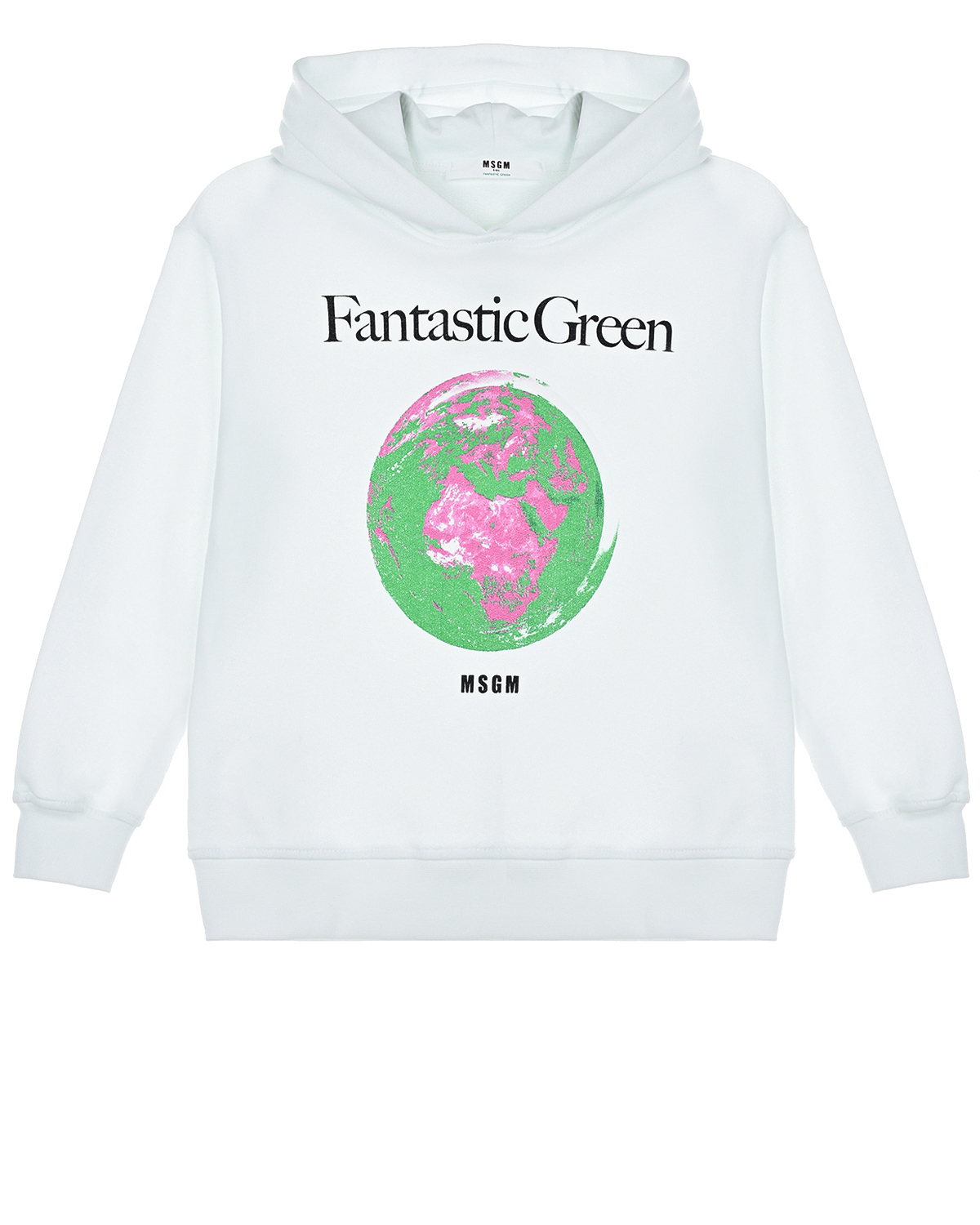 

Белая толстовка-худи с принтом "Fantastic Green" MSGM детская, Белый, Белая толстовка-худи с принтом "Fantastic Green" MSGM детская