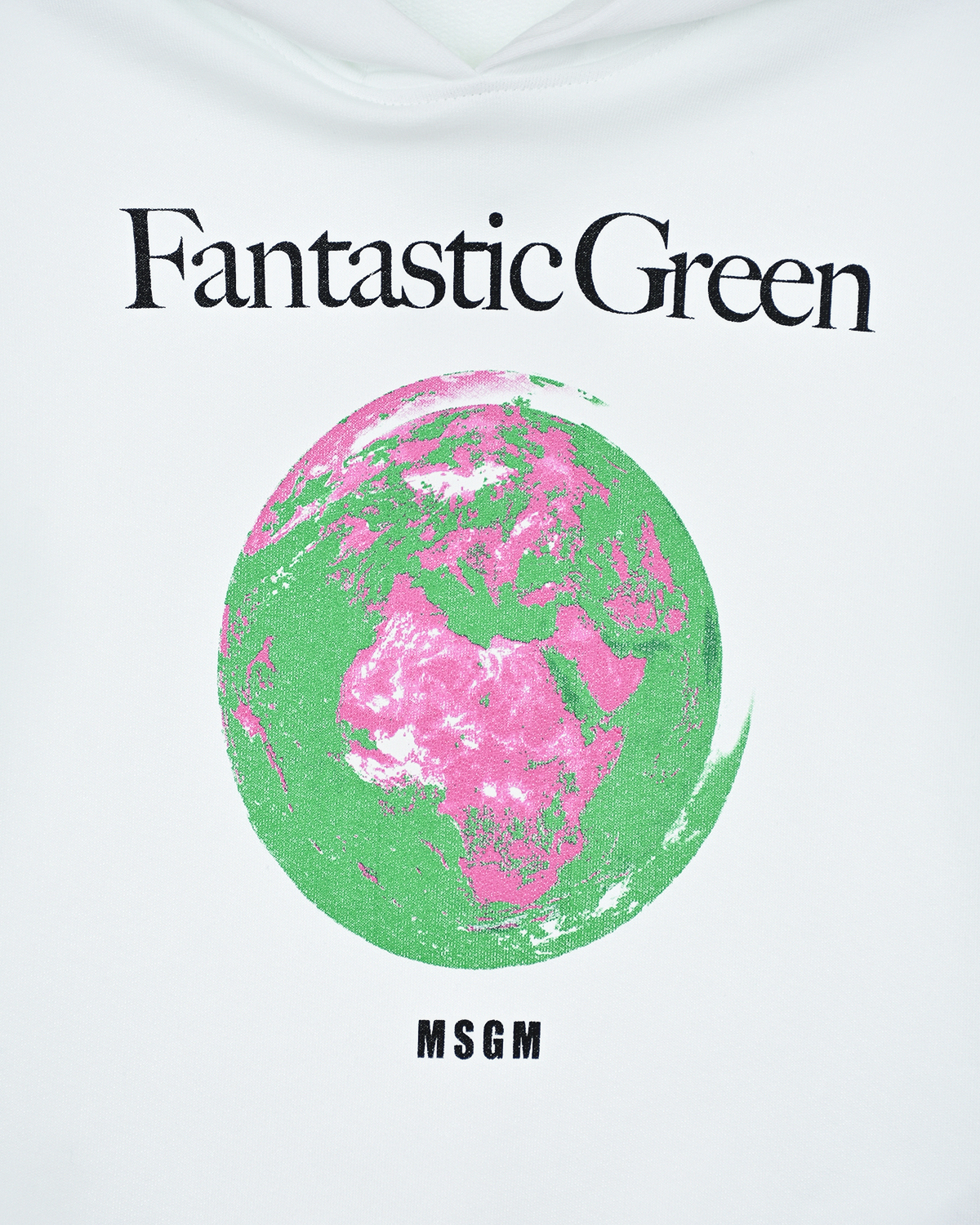 Белая толстовка-худи с принтом "Fantastic Green" MSGM детская, размер 116, цвет белый - фото 4