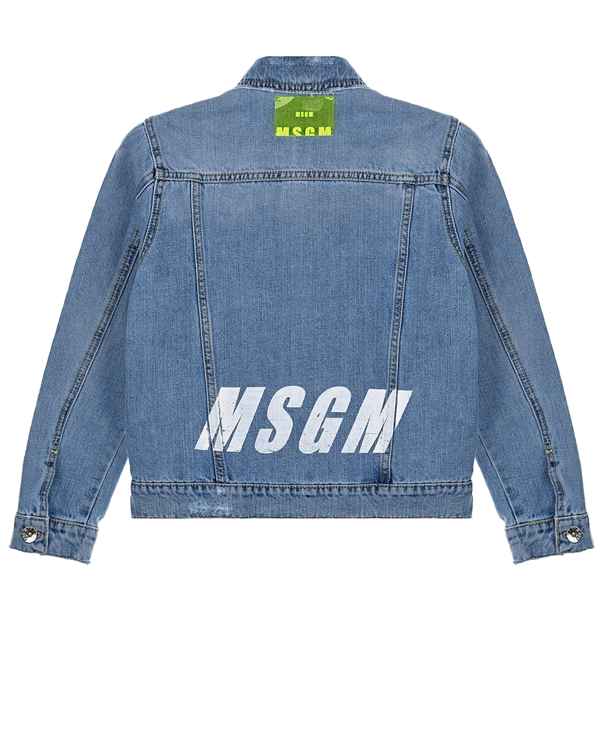 Голубая джинсовая куртка MSGM детская, размер 140, цвет голубой - фото 2