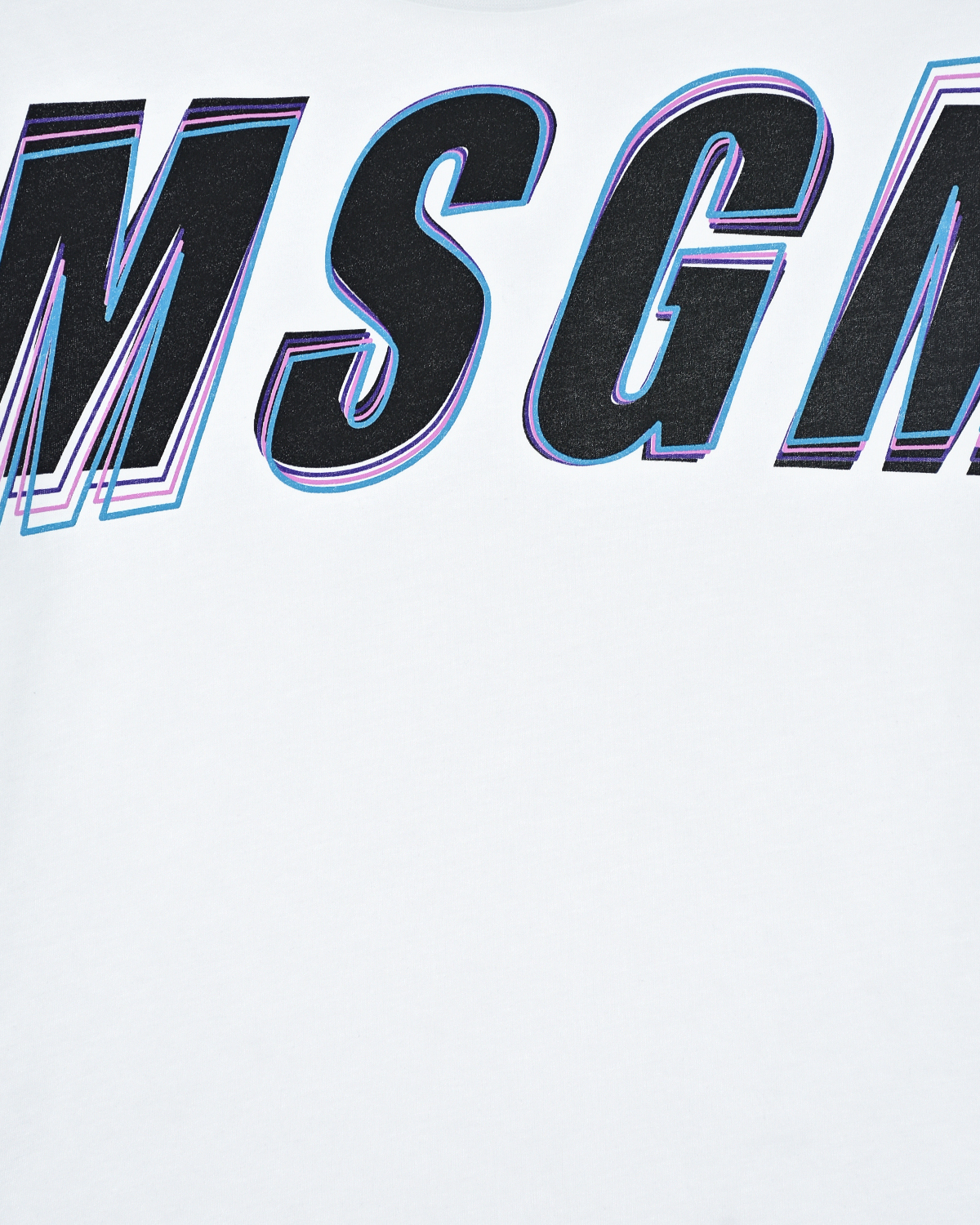 Белая футболка с черным логотипом MSGM детская, размер 104, цвет белый - фото 4