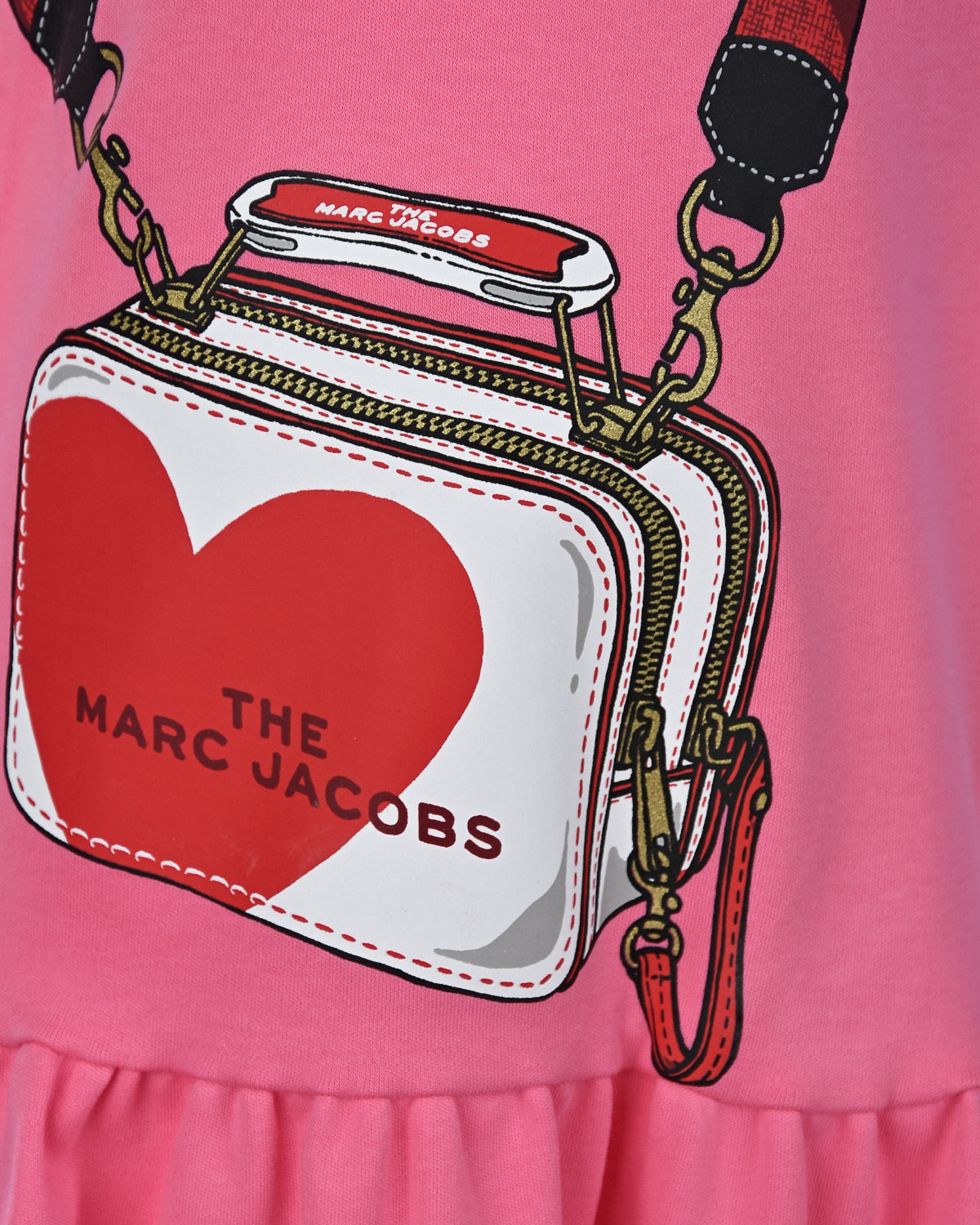 Розовое платье с принтом "сумка" The Marc Jacobs детское, размер 92, цвет розовый - фото 3