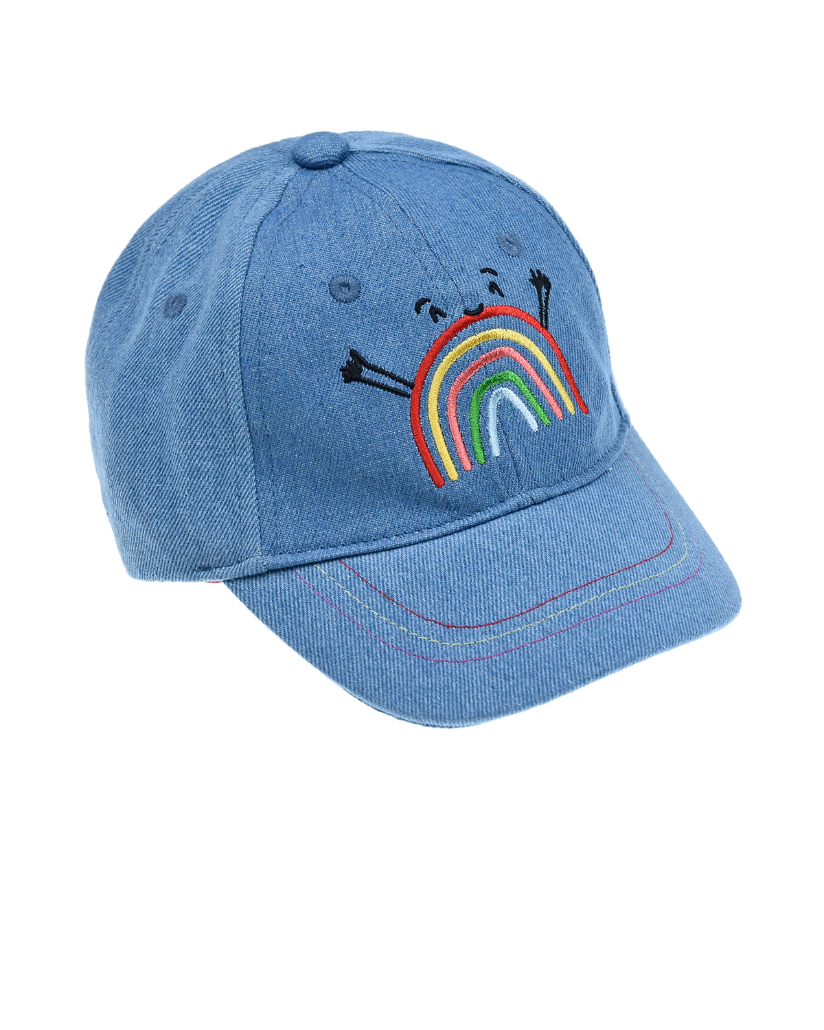 Джинсовая кепка с вышивкой "Радуга" MaxiMo детская, размер 47, цвет голубой - фото 1
